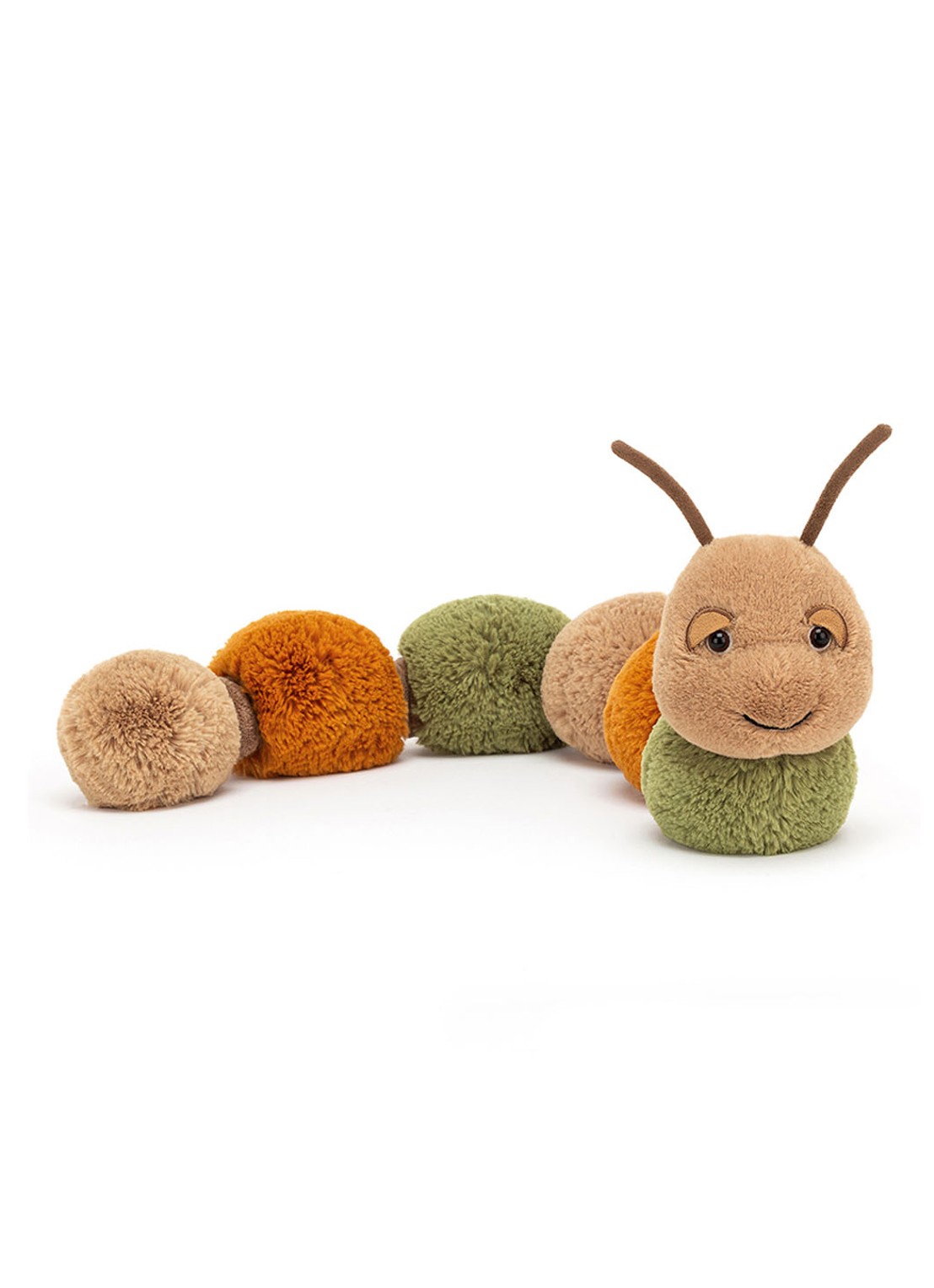Jellycat Figgy Caterpillar knuffel 60 cm - voorkant multicolor