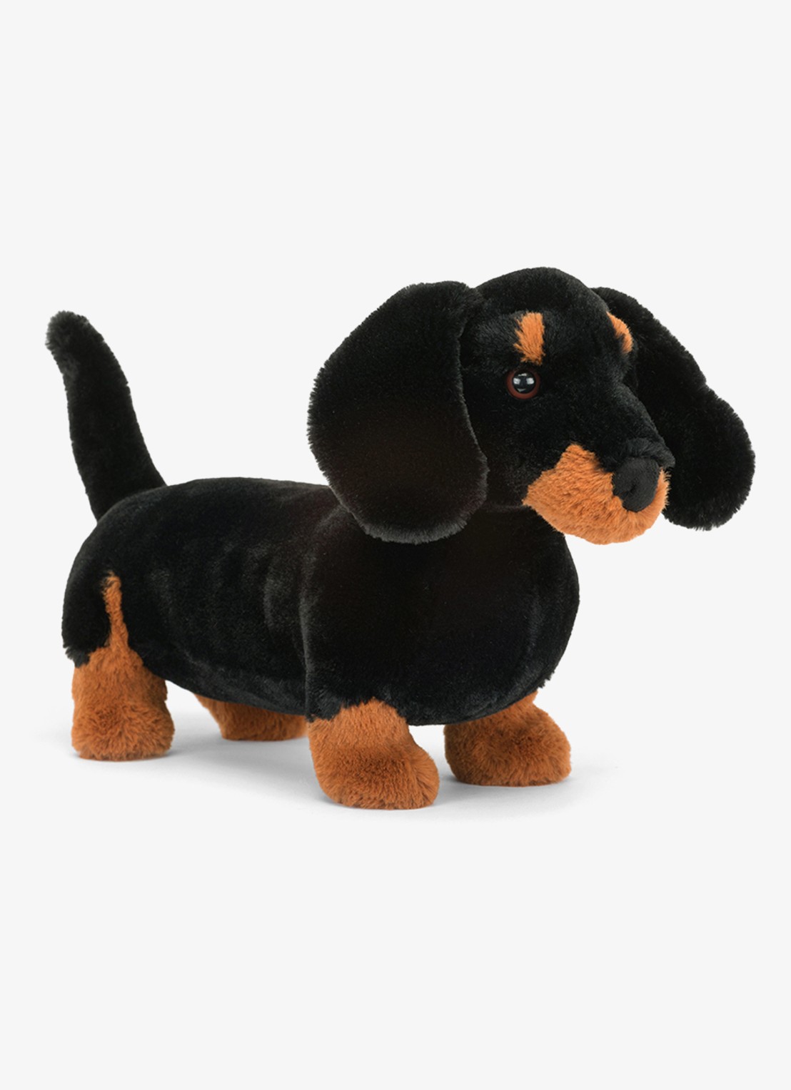 Jellycat Freddie Teckel knuffel 17 cm - voorkant zwart