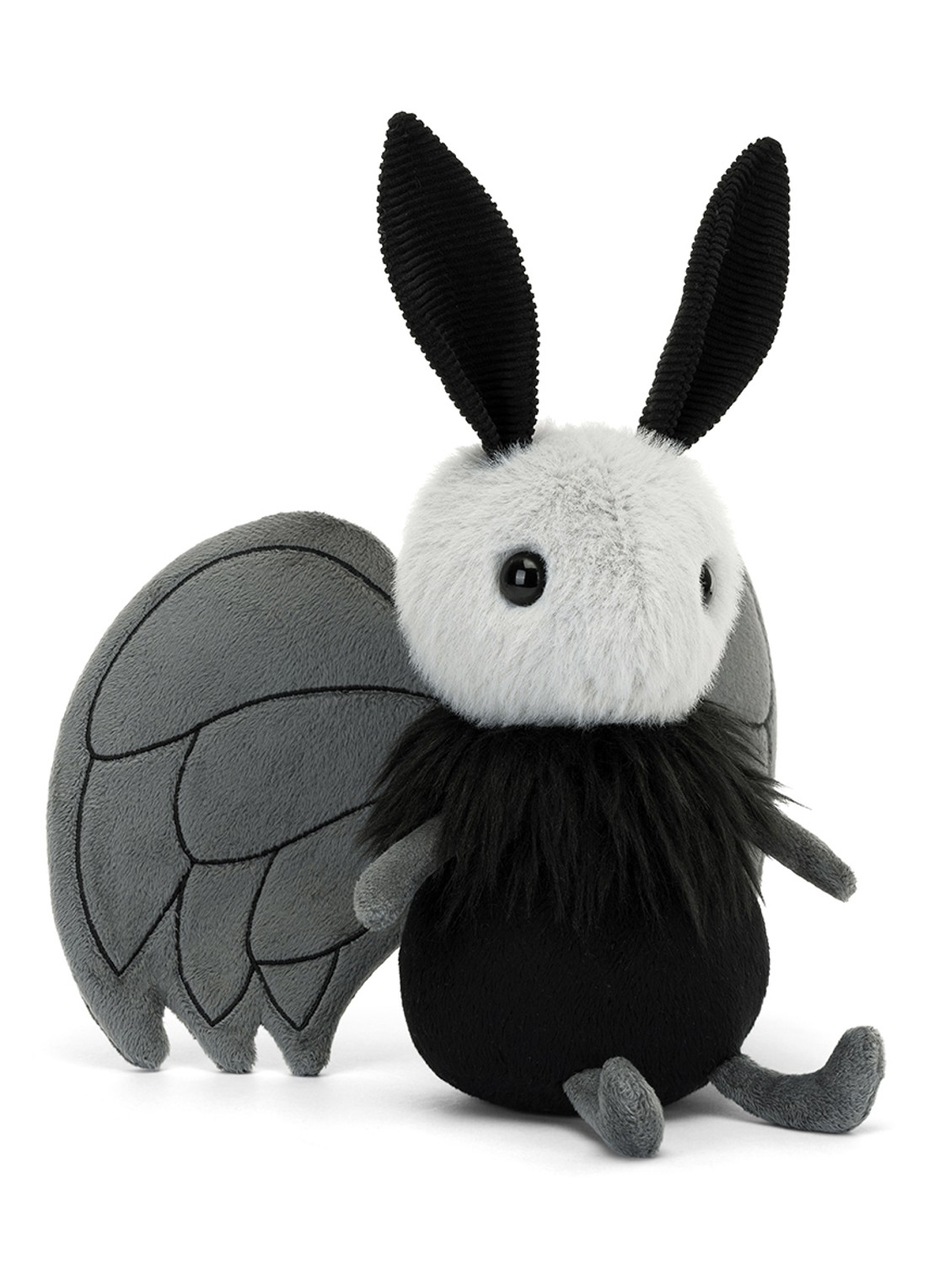 Jellycat Miff Mothman knuffel 21 cm - voorkant 2 zwart