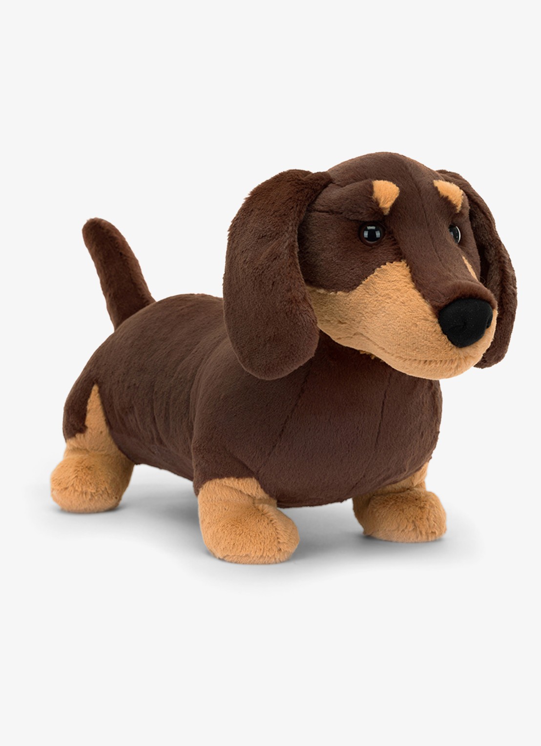 Jellycat Otto Sausage Dog knuffel 19 cm - voorkant multicolor