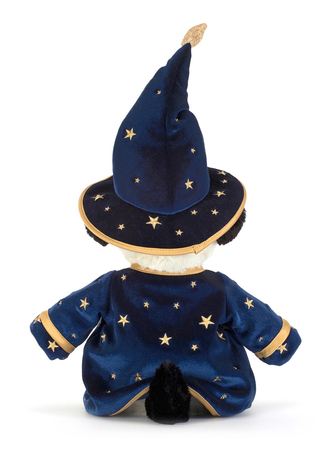 Jellycat Rufferty Puppy Wizard Outfit knuffel 31 cm - achterkant 8 donkerblauw