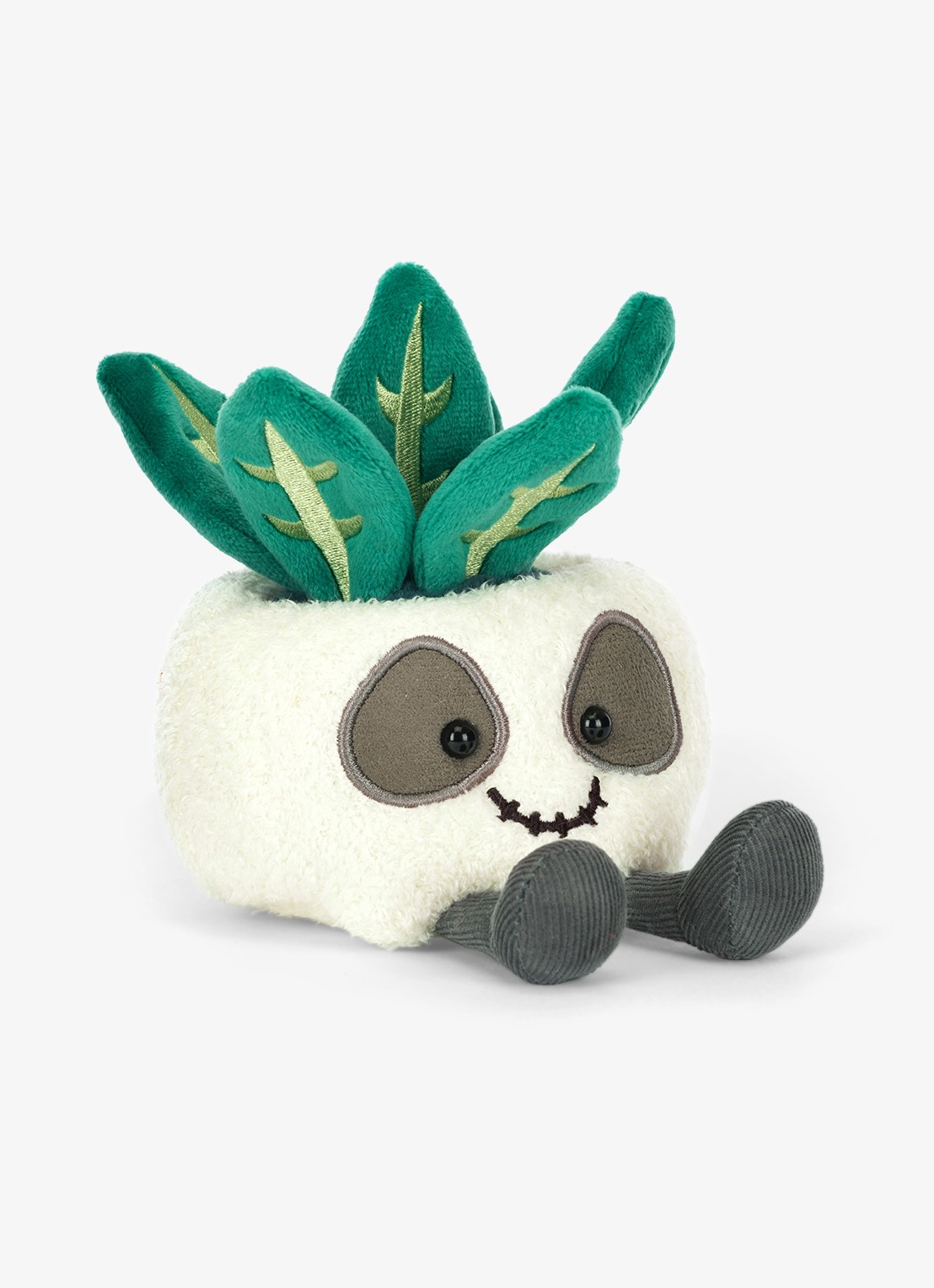 Jellycat Skull Planter knuffel 14 cm - voorkant 3 beige