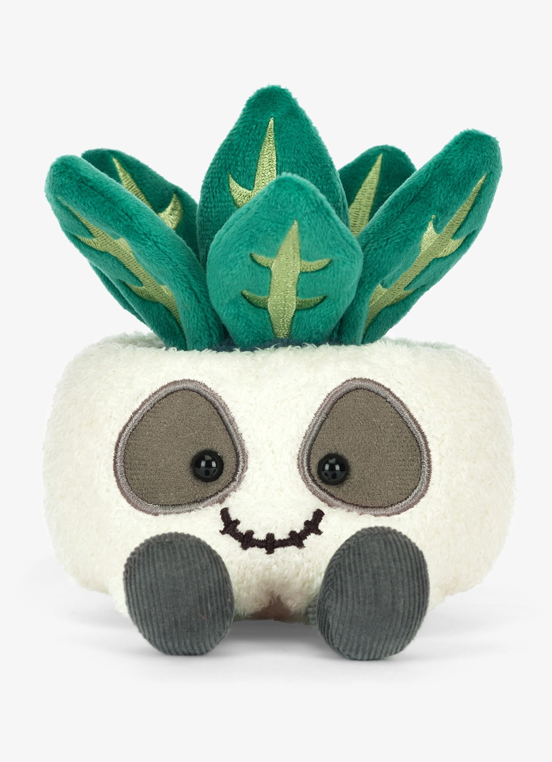 Jellycat Skull Planter knuffel 14 cm - voorkant 4 beige