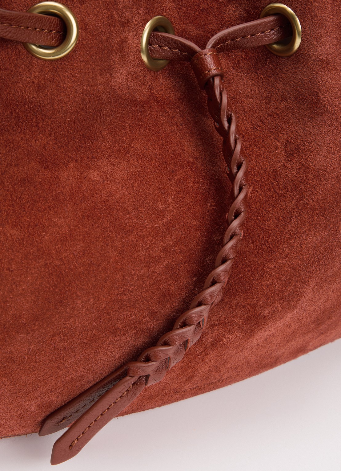 Jérôme Dreyfuss Andy S schoudertas van kalfssuède - detail 3 steenrood