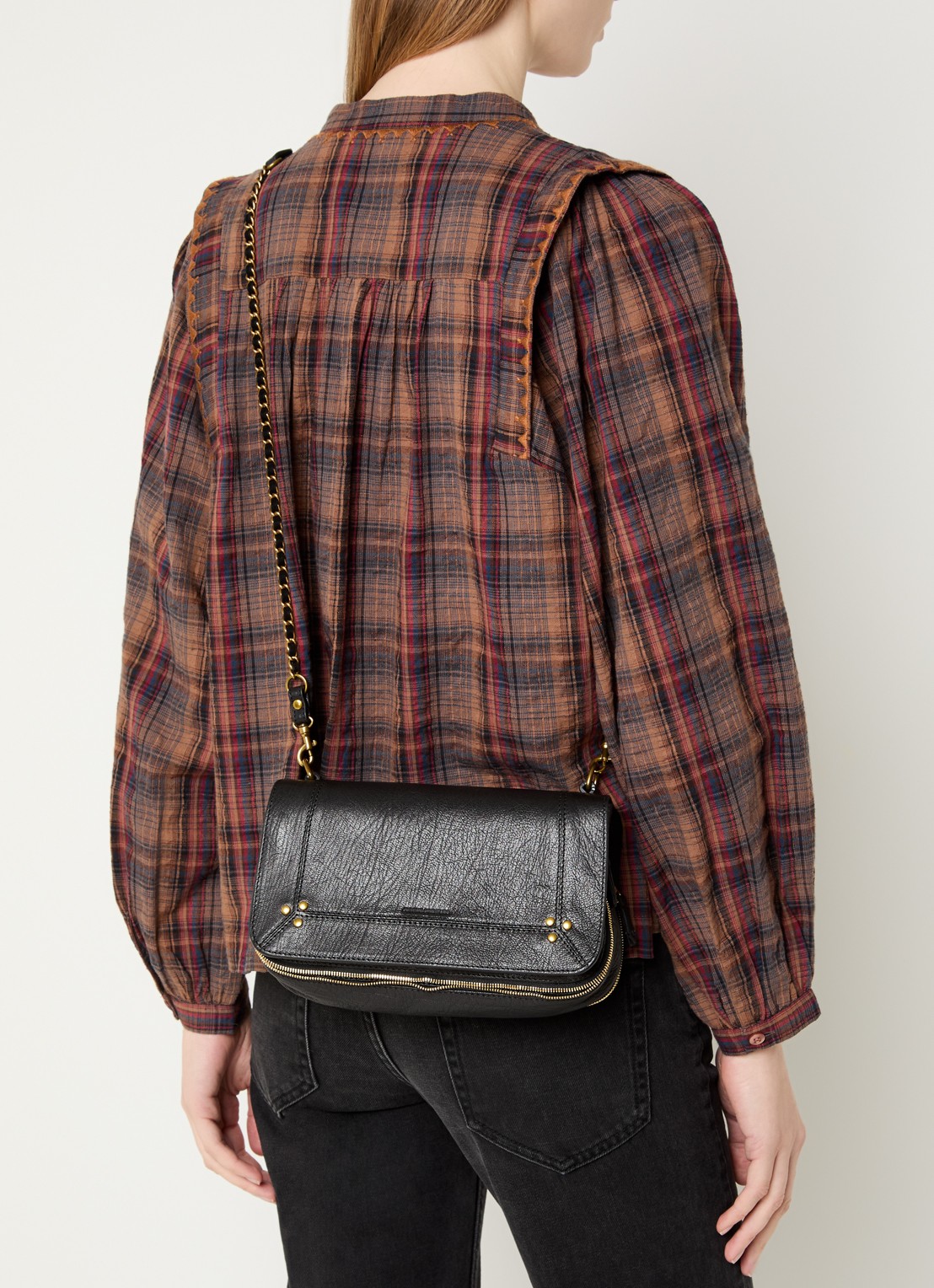 Jérôme Dreyfuss Bobi crossbodytas van geitenleer - voorkant 2 zwart