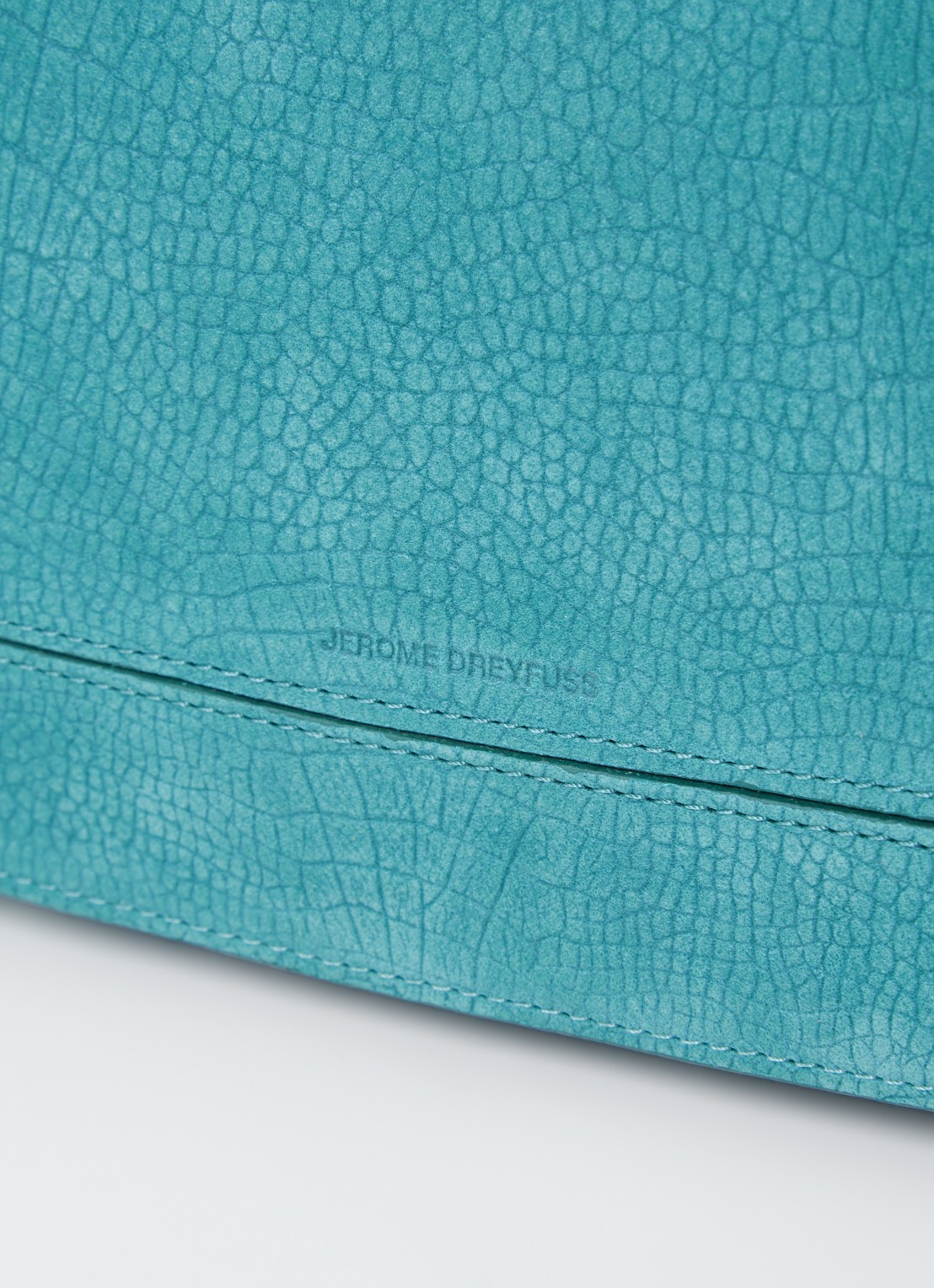 Jérôme Dreyfuss Bobi crossbodytas van suède met crocostructuur - detail 7 zeegroen