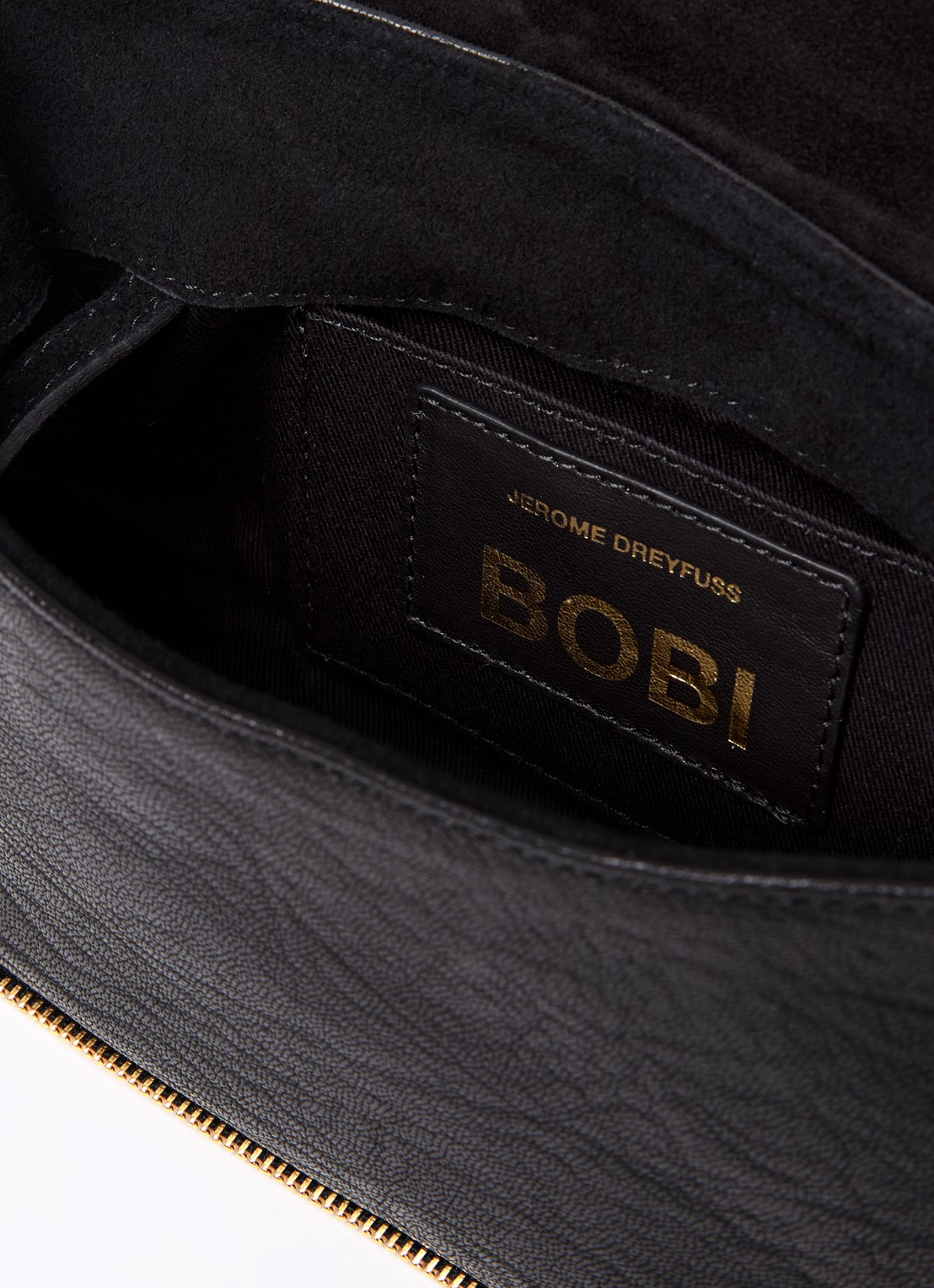 Jérôme Dreyfuss Bobi S crossbodytas van geitenleer  - detail 2 zwart