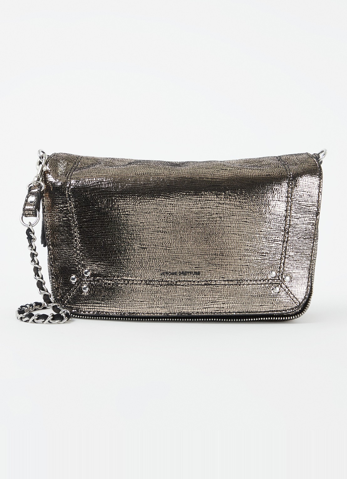 Jérôme Dreyfuss Bobi S crossbodytas van geitenleer  - voorkant 4 zilver