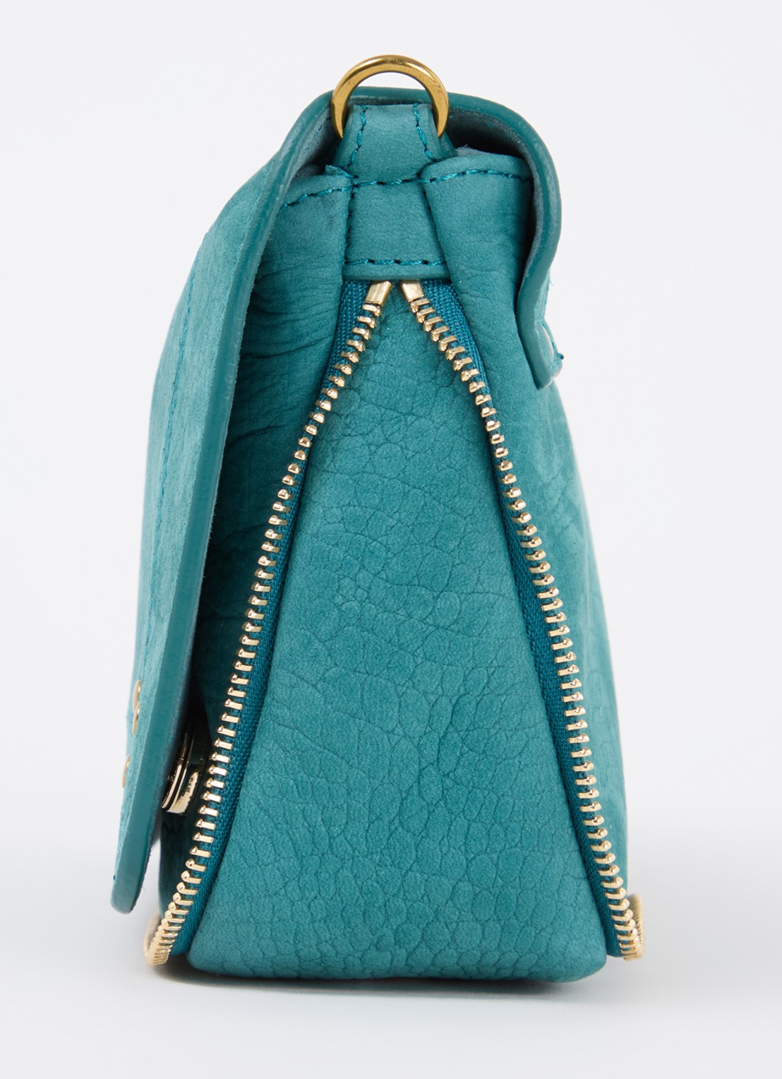 Jérôme Dreyfuss Bobi S crossbodytas van suède met crocostructuur - detail 5 turquoise