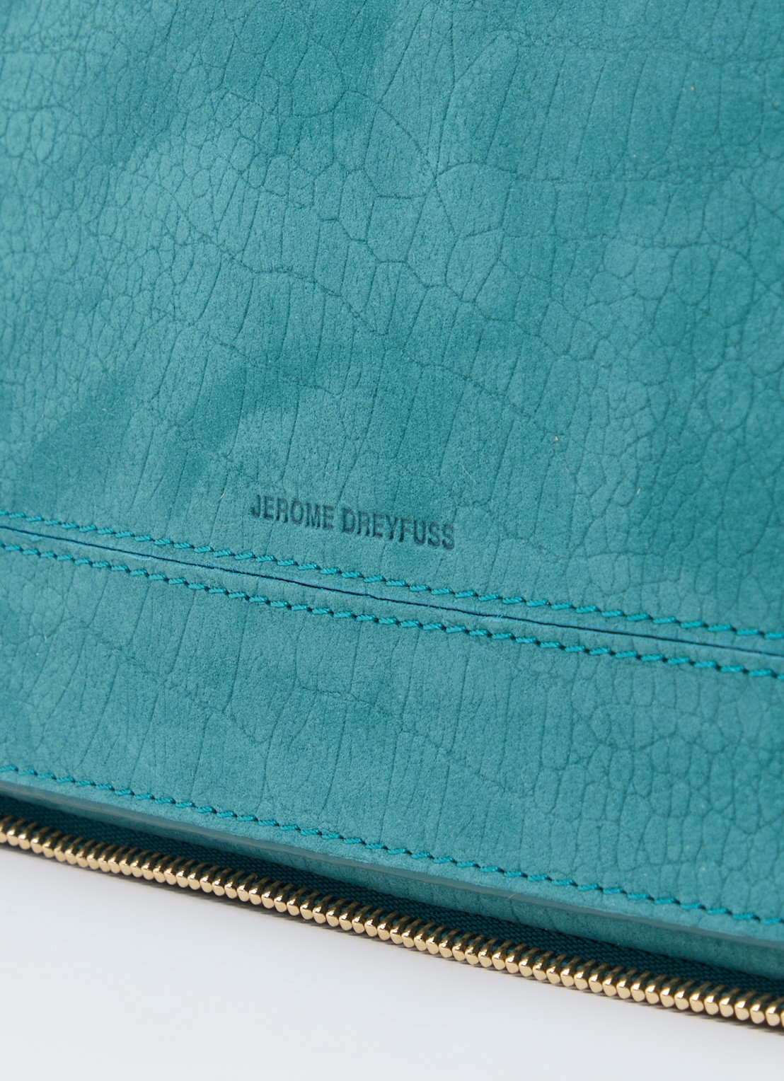 Jérôme Dreyfuss Bobi S crossbodytas van suède met crocostructuur - detail 6 turquoise