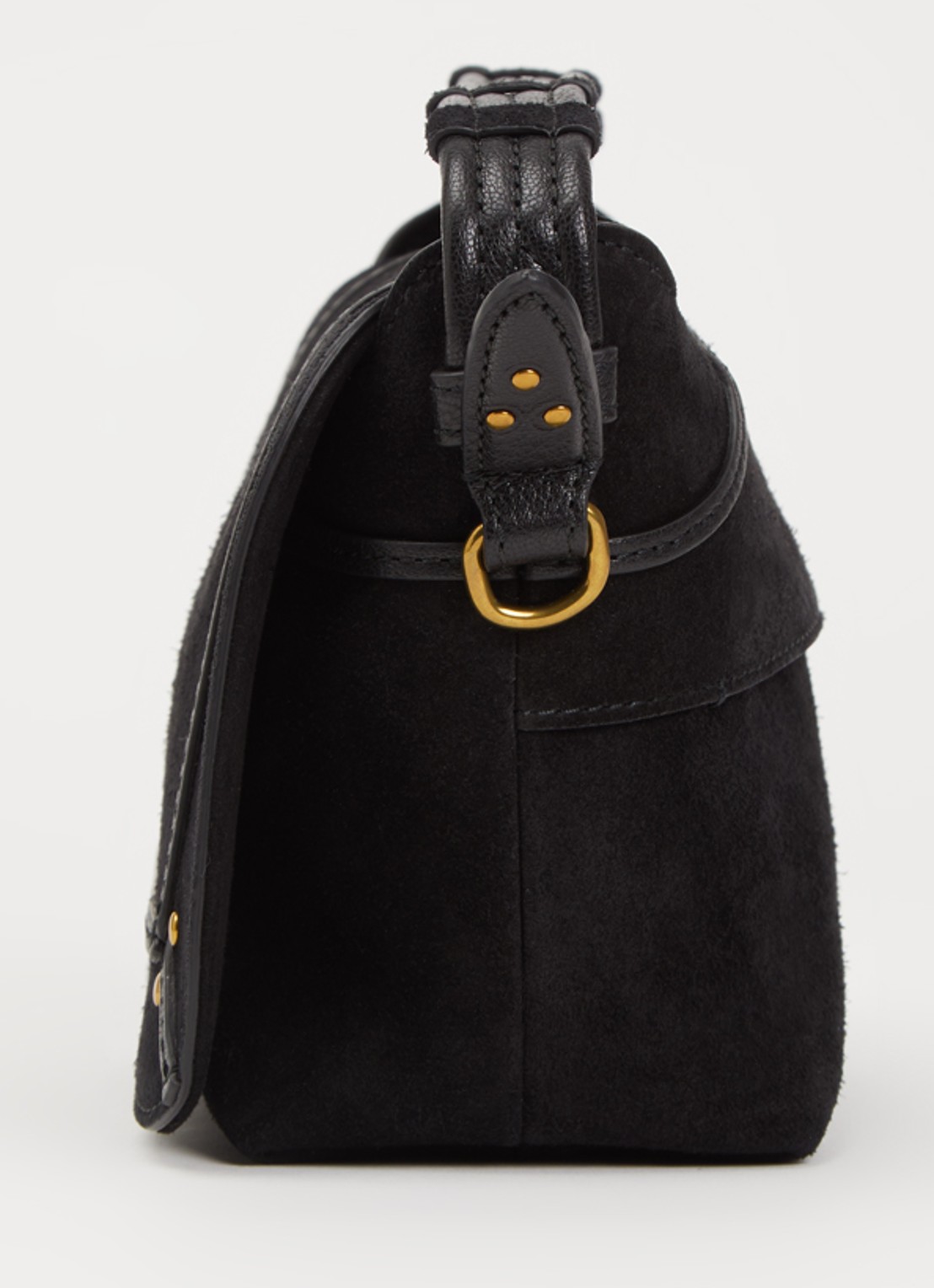 Jérôme Dreyfuss Co Petito S crossbodytas van suède met afneembare schouderriem - detail 5 zwart