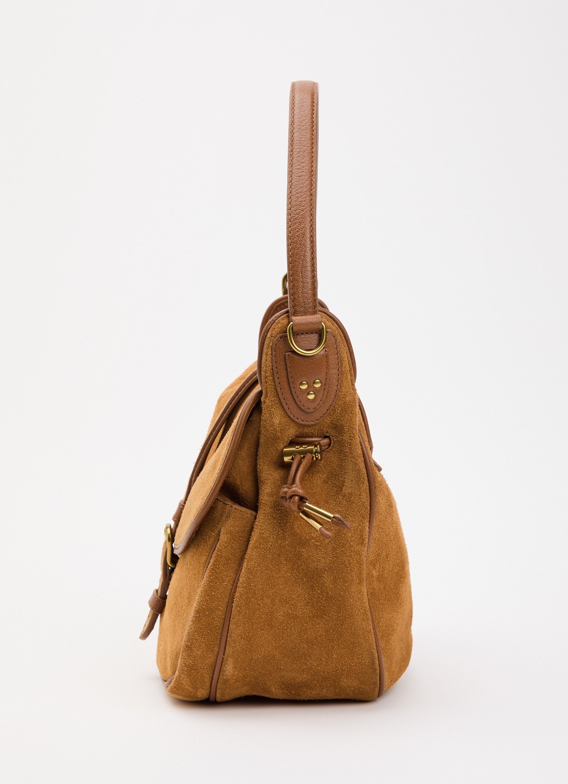 Jérôme Dreyfuss Gildas schoudertas van kalfssuède - detail 3 beige