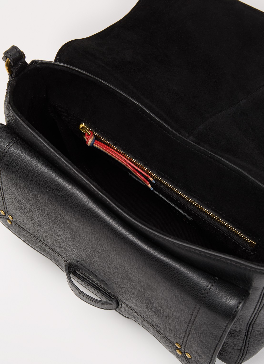 Jérôme Dreyfuss Harry M schoudertas van leer met verstelbare schouderriem en studs - detail 4 zwart