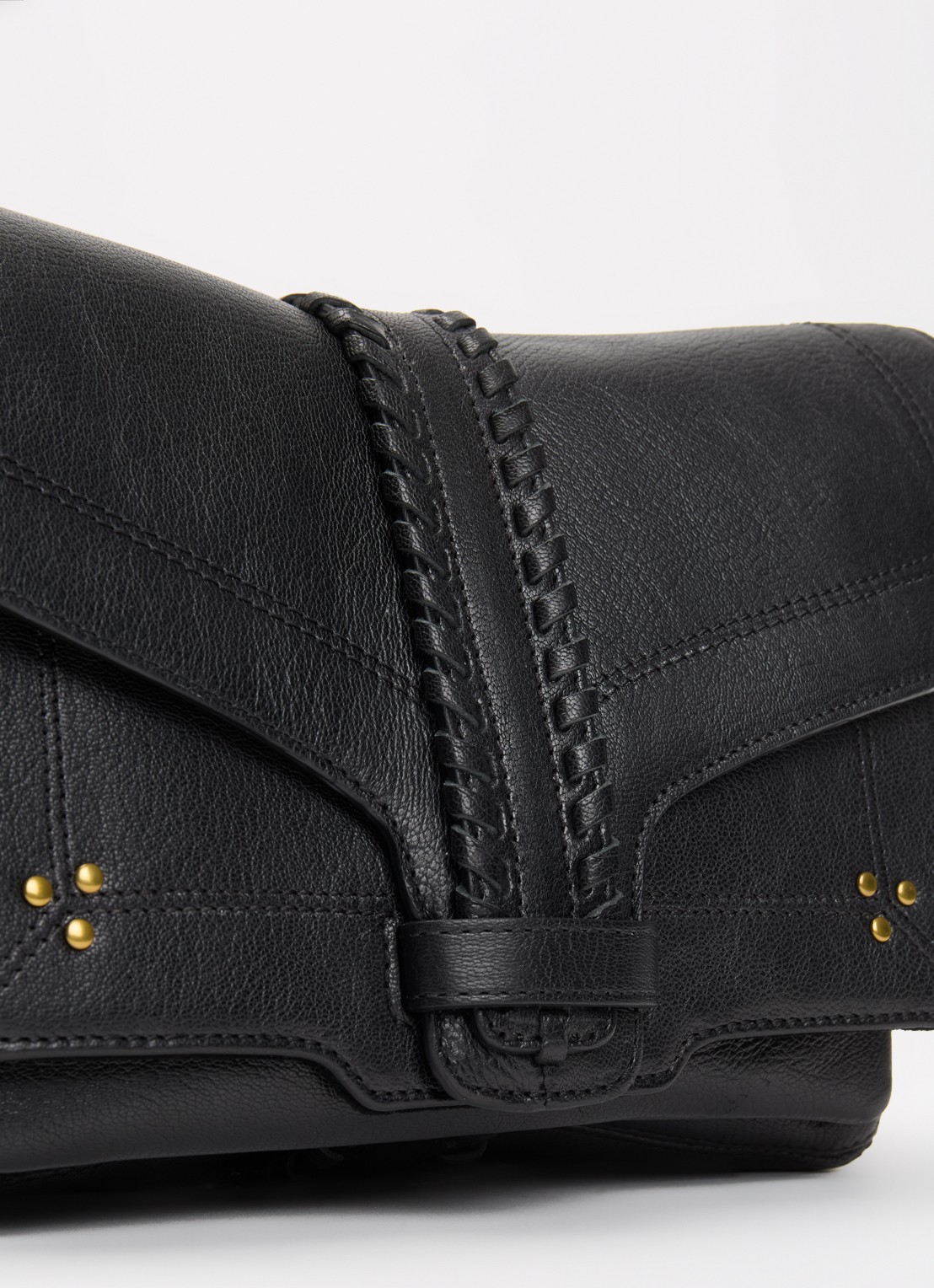 Jérôme Dreyfuss Harry M schoudertas van leer met verstelbare schouderriem en studs - detail 6 zwart