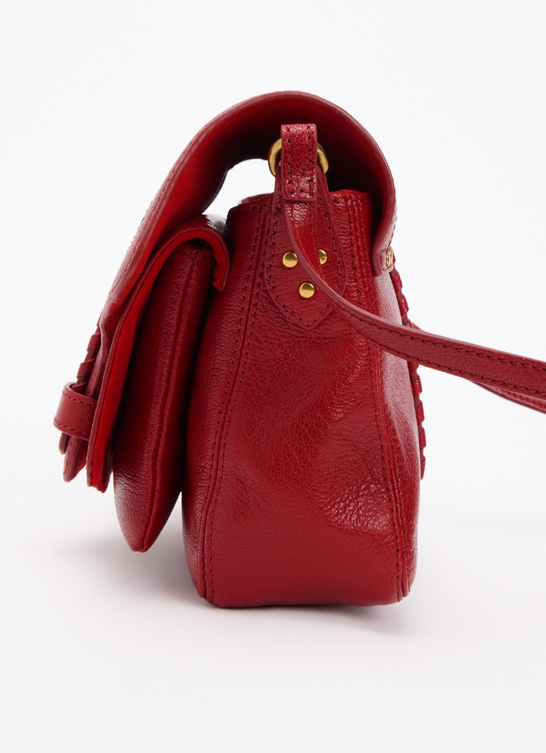 Jérôme Dreyfuss Harry S crossbodytas van geitenleer met verstelbare schouderriem - detail 3 rood