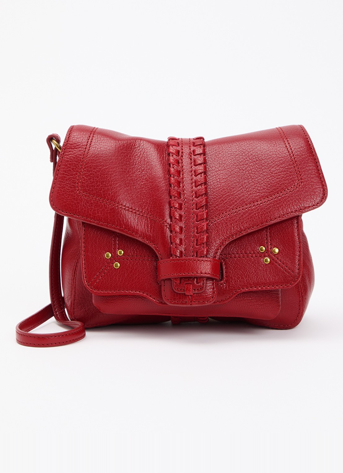 Jérôme Dreyfuss Harry S crossbodytas van geitenleer met verstelbare schouderriem - voorkant 6 rood