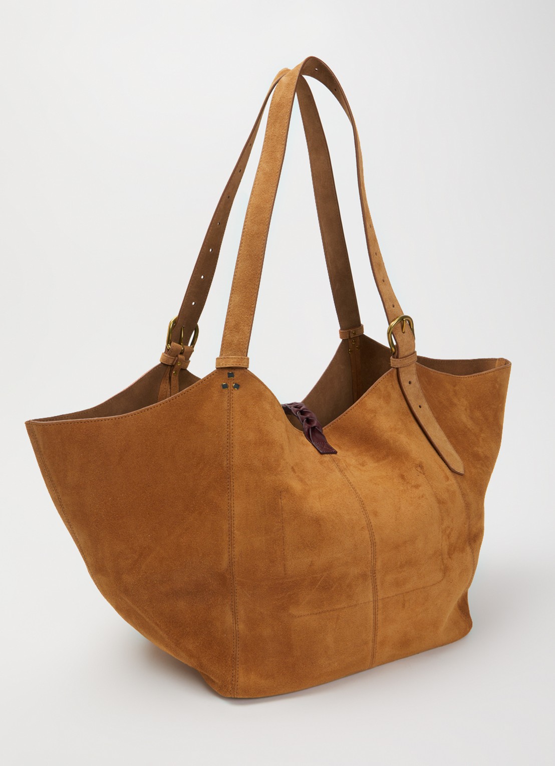 Jérôme Dreyfuss Jopesh M shopper van suède met uitneembaar etui - achterkant 7 camel