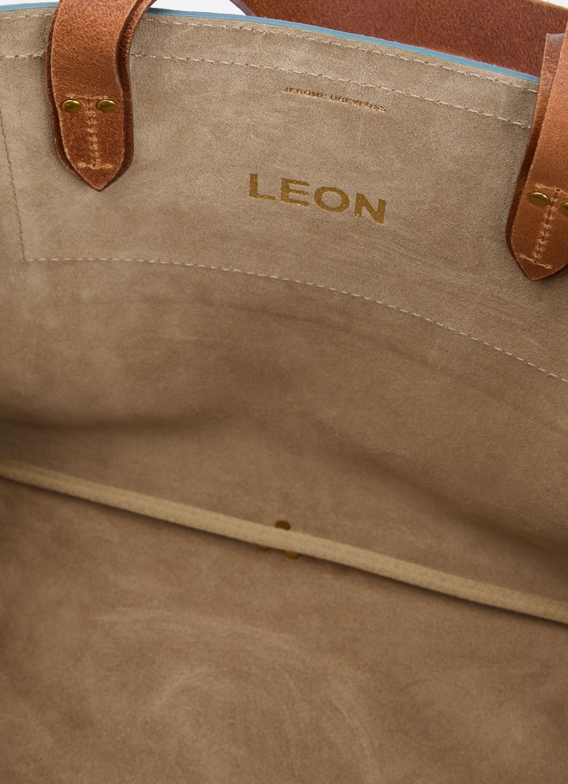 Jérôme Dreyfuss Leon M shopper van kalfssuède met afneembare schouderriem  - detail 5 staalblauw