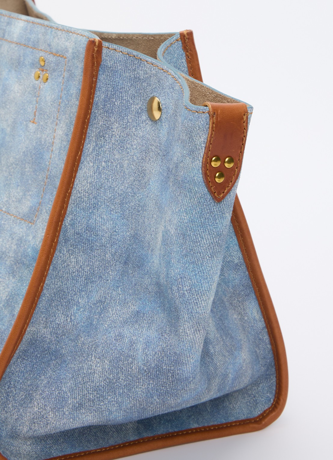 Jérôme Dreyfuss Leon M shopper van kalfssuède met afneembare schouderriem  - detail 7 staalblauw