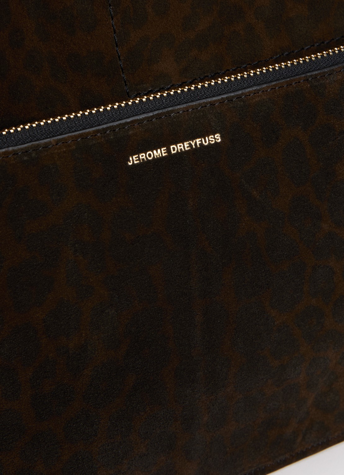Jérôme Dreyfuss Léon M shopper van kalfssuède met uitneembaar etui - detail 3 donkerbruin