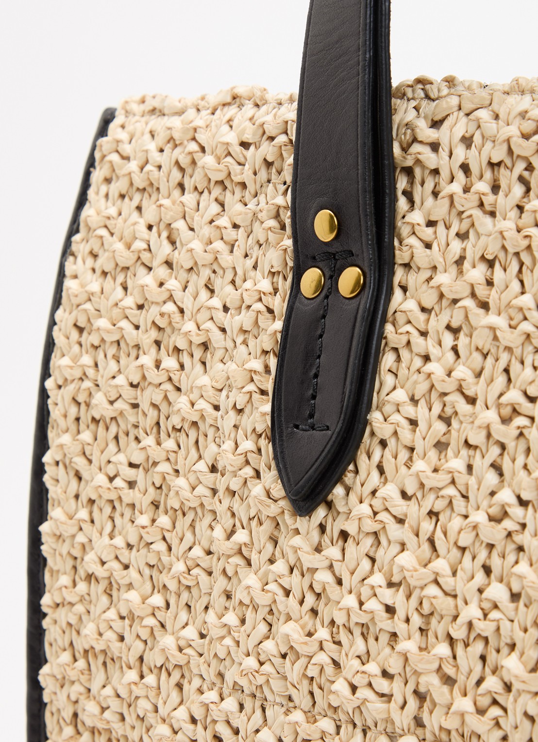 Jérôme Dreyfuss Leon M shopper van raffia met uitneembaar etui - detail 5 beige