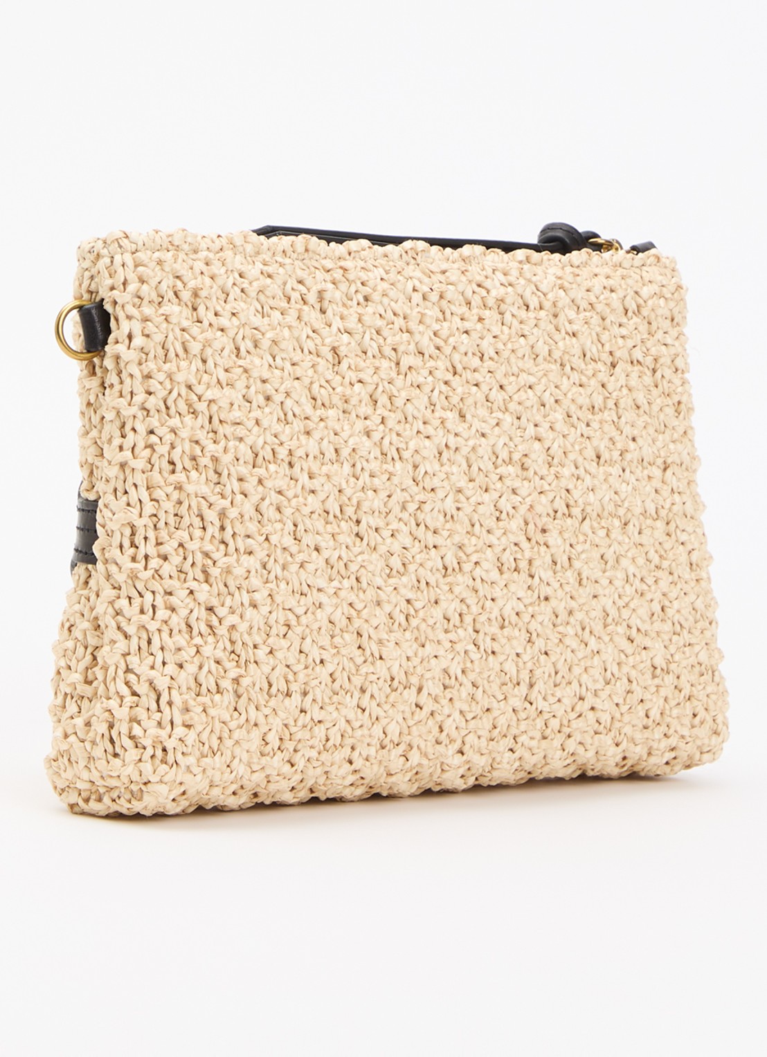 Jérôme Dreyfuss Lucky clutch van raffia - achterkant 2 beige