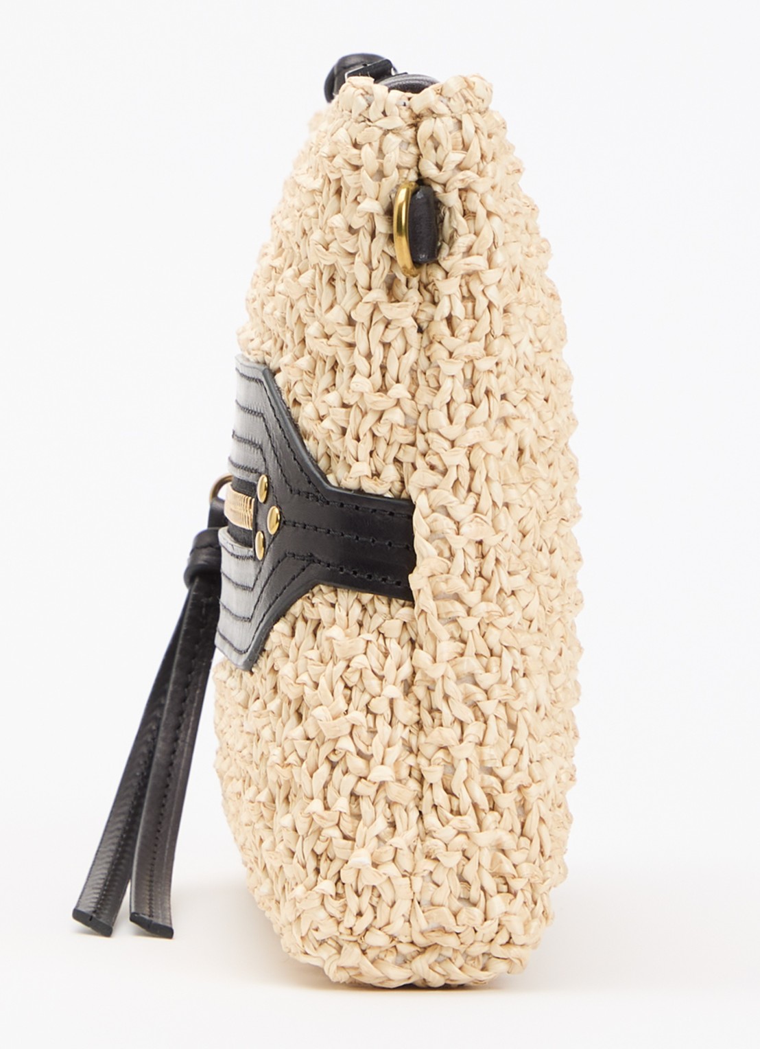 Jérôme Dreyfuss Lucky clutch van raffia - detail 4 beige