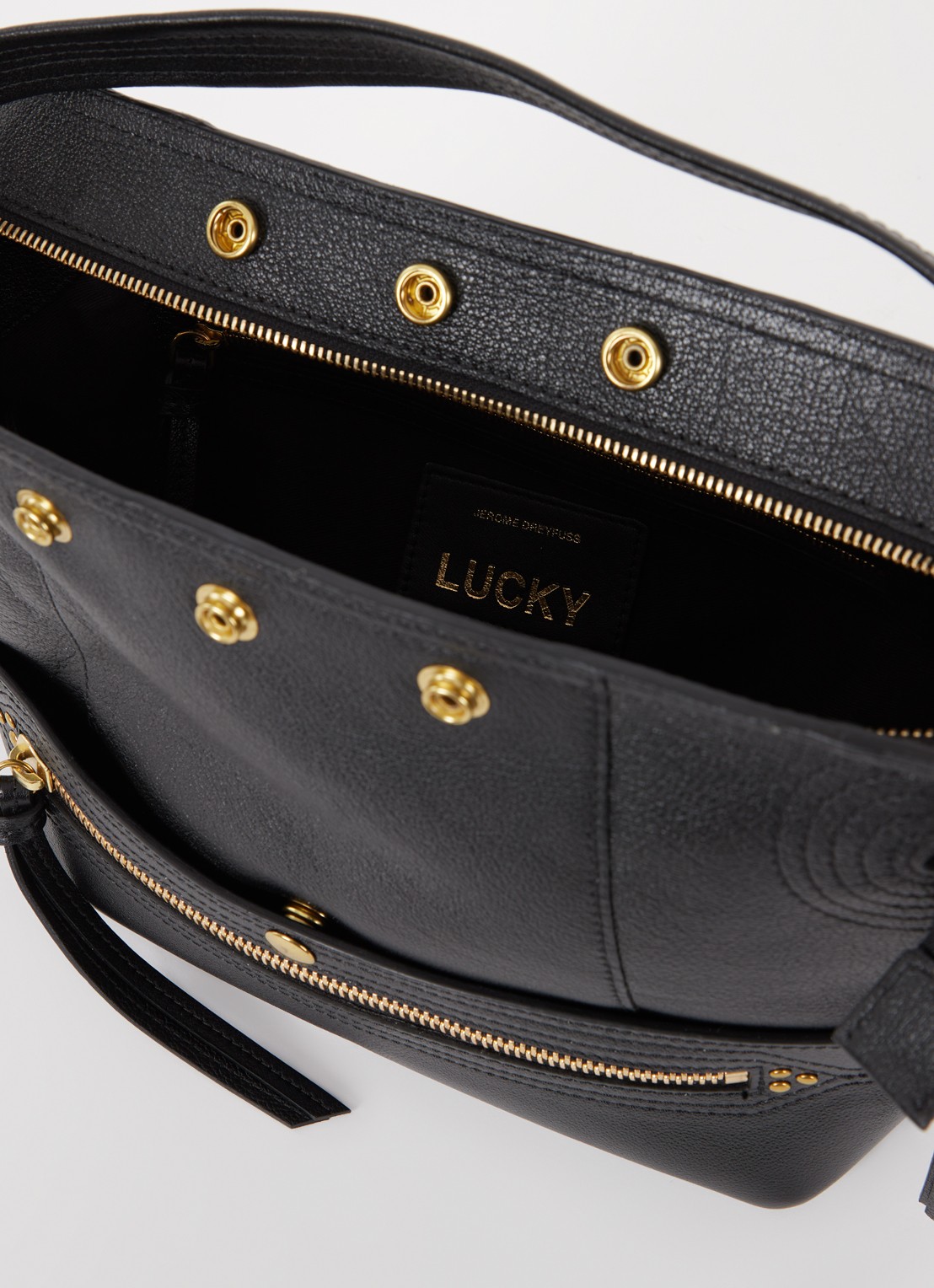 Jérôme Dreyfuss Lucky Hobo schoudertas van geitenleer - detail 5 zwart