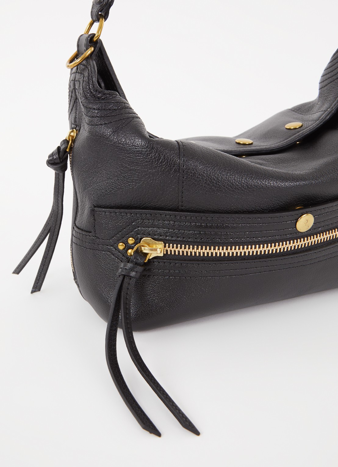 Jérôme Dreyfuss Lucky Hobo schoudertas van geitenleer - detail 7 zwart
