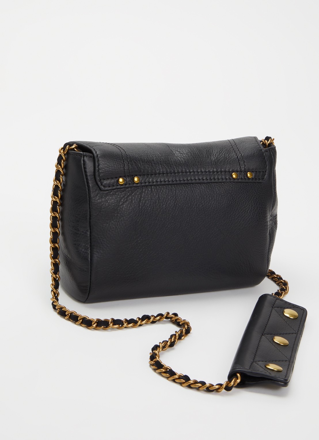 Jérôme Dreyfuss Lulu crossbodytas van kalfsleer met geitenleren details - achterkant 4 zwart