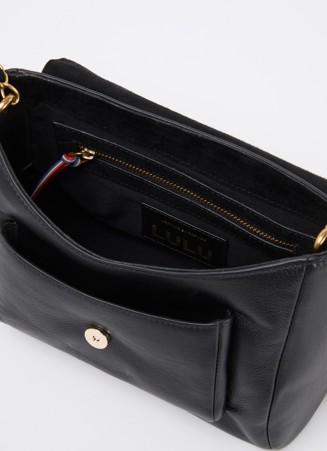 Jérôme Dreyfuss Lulu M crossbodytas van kalfsleer met details van geitenleer - detail 5 antraciet