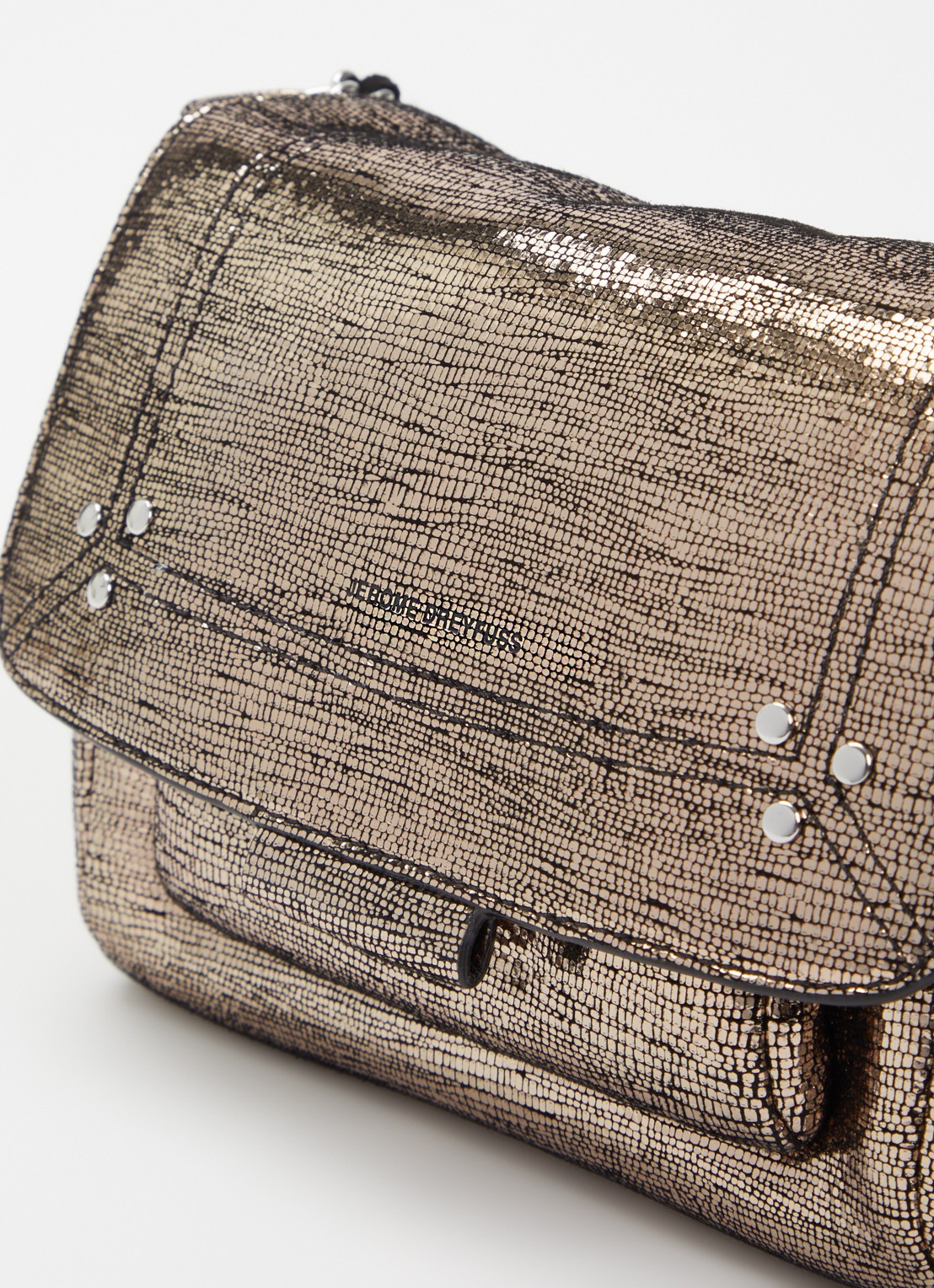 Jérôme Dreyfuss Lulu S crossbodytas van geitenleer - detail 6 goud