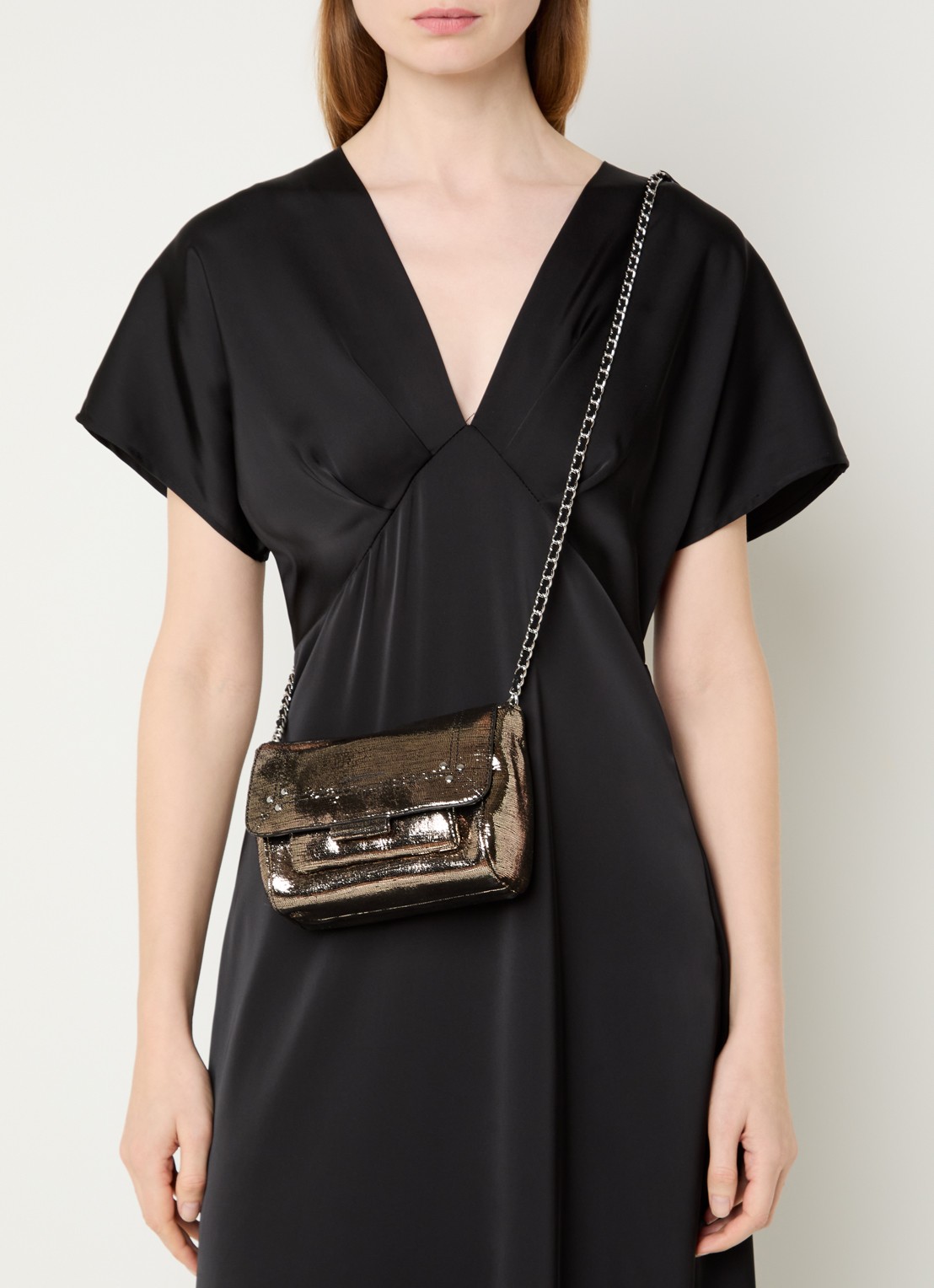 Jérôme Dreyfuss Lulu S crossbodytas van geitenleer - voorkant 2 goud