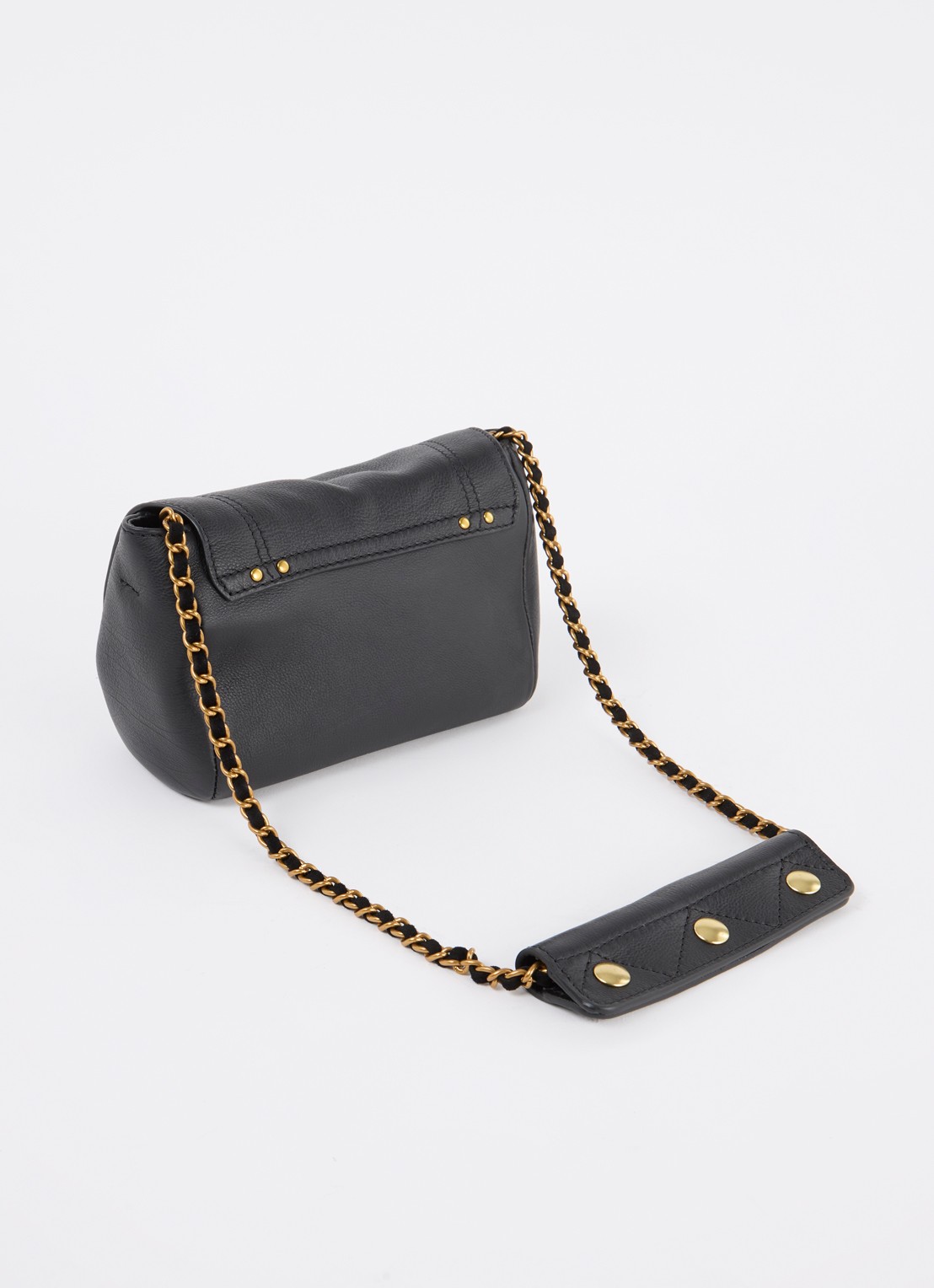 Jérôme Dreyfuss Lulu S crossbodytas van kalfsleer met details van geitensuède - achterkant zwart