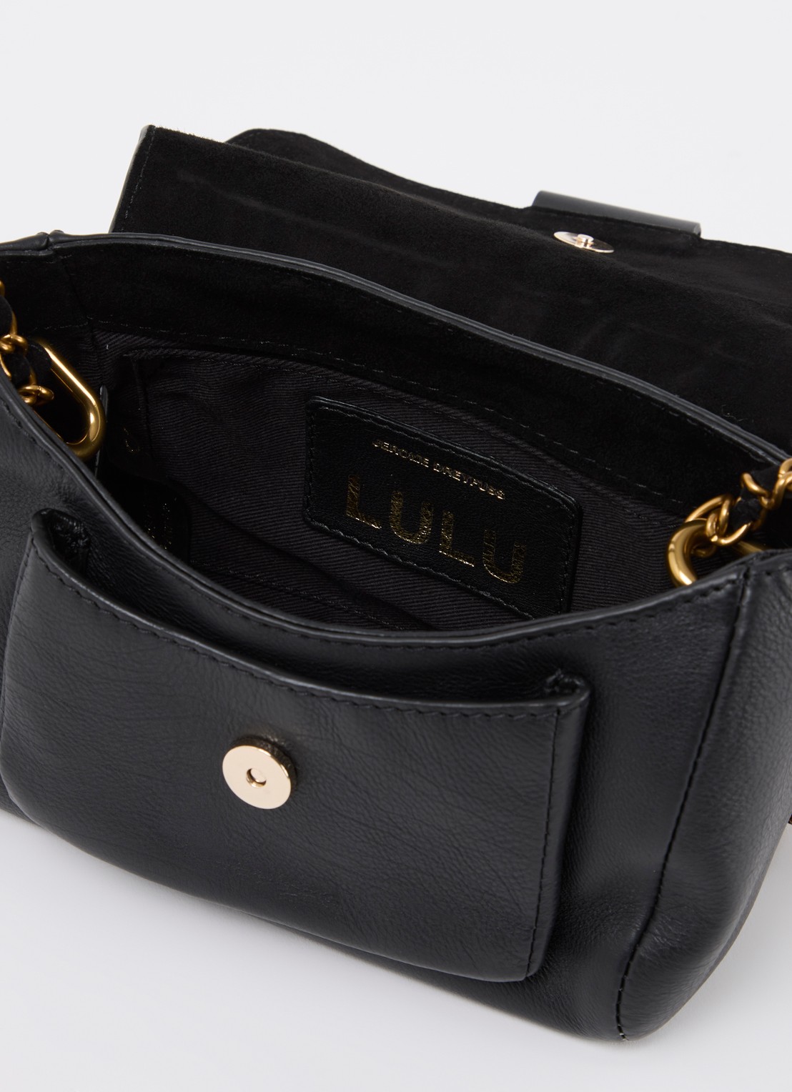 Jérôme Dreyfuss Lulu S crossbodytas van kalfsleer met details van geitensuède - detail 4 zwart