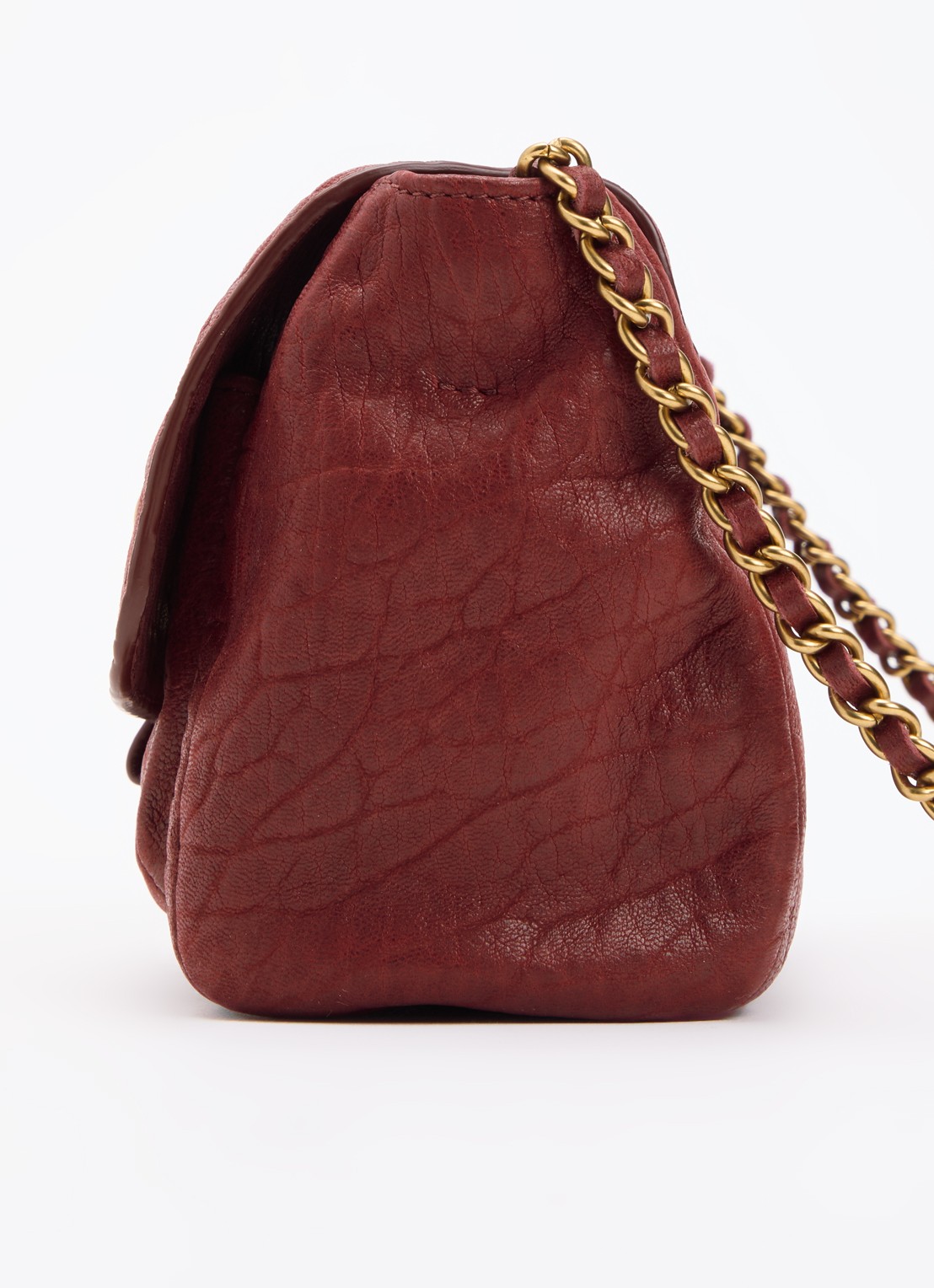 Jérôme Dreyfuss Lulu S crossbodytas van lamsleer met afneembare schouderriem - detail 4 bordeauxrood