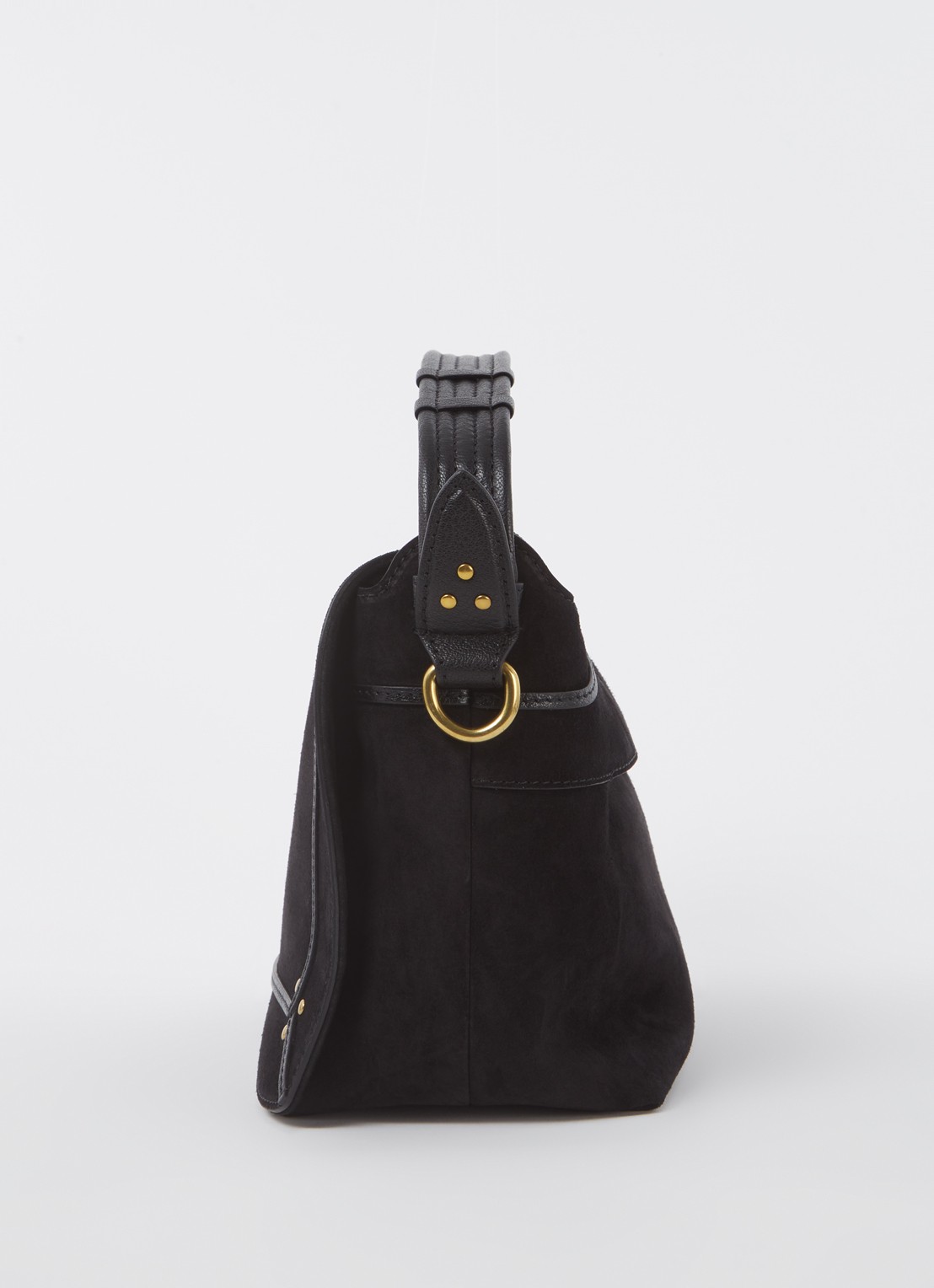 Jérôme Dreyfuss Pepito M crossbodytas van kalfssuède met geitenleren details - detail 2 zwart