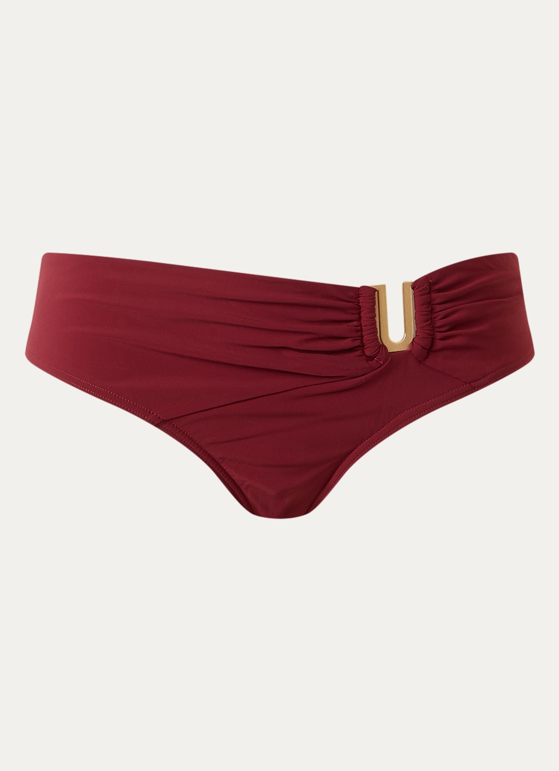 JETS Australia Bikinislip met plooidetail - voorkant bordeauxrood