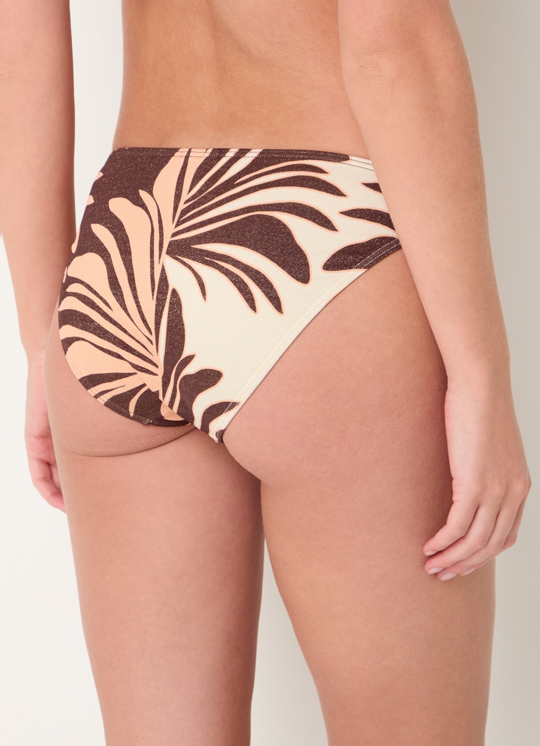 JETS Australia Dahlia Palm bikinislip met lurex - achterkant bruin
