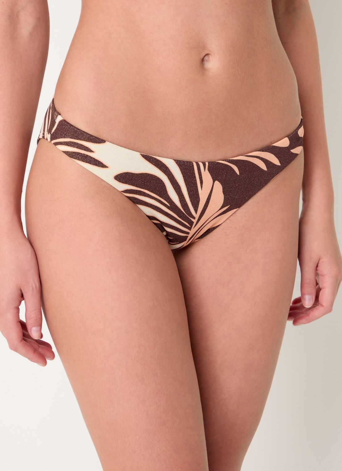 JETS Australia Dahlia Palm bikinislip met lurex - detail 2 bruin