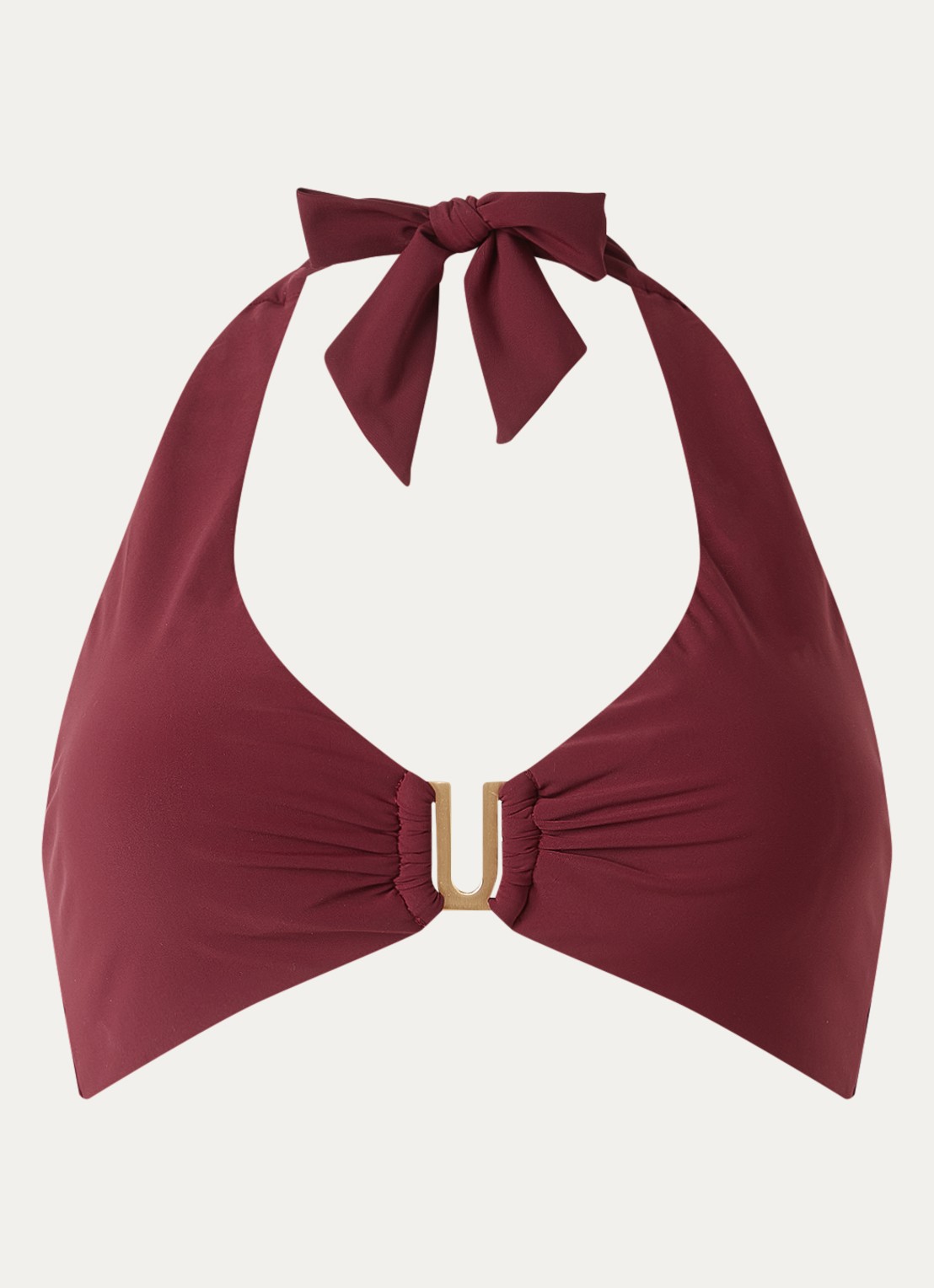 JETS Australia Halter bikinitop met uitneembare vulling - voorkant 2 bordeauxrood