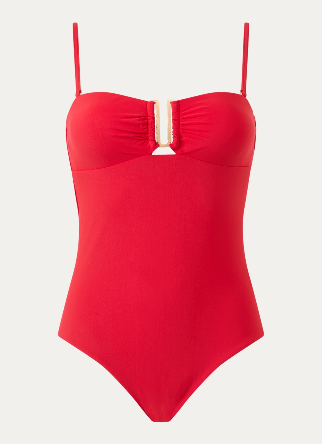 JETS Australia Jetset bandeau badpak met afneembare bandjes - voorkant 5 rood
