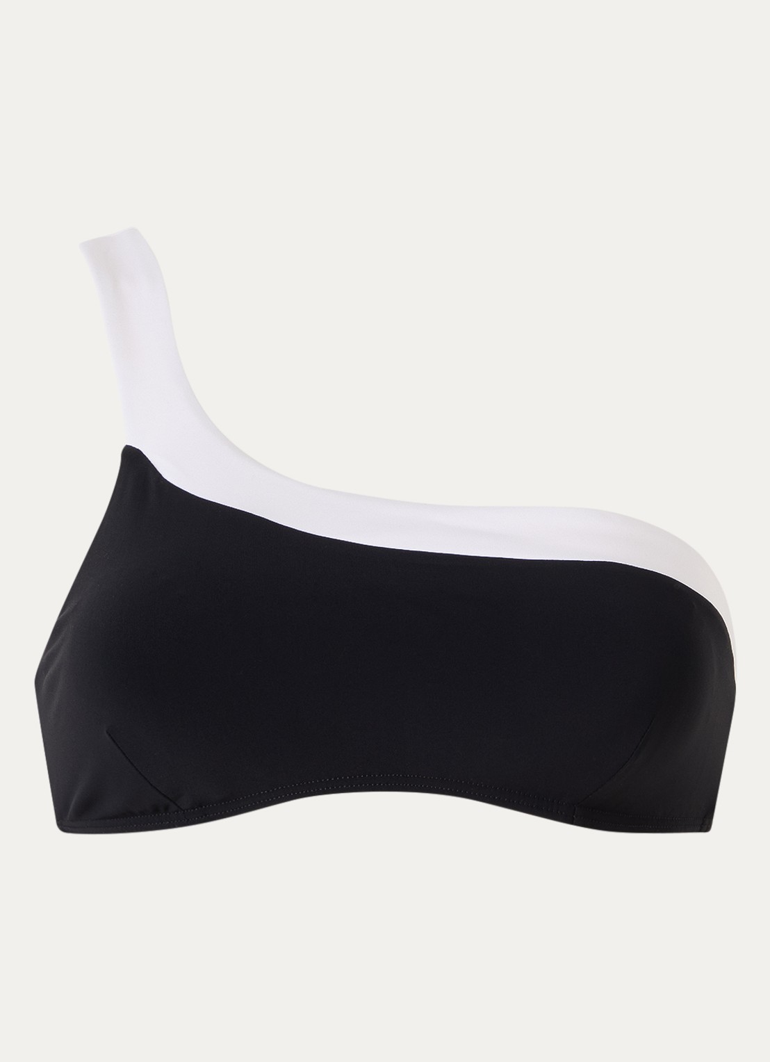 JETS Australia Jetset Eternal one shoulder bikinitop met uitneembare vulling - voorkant 2 zwart