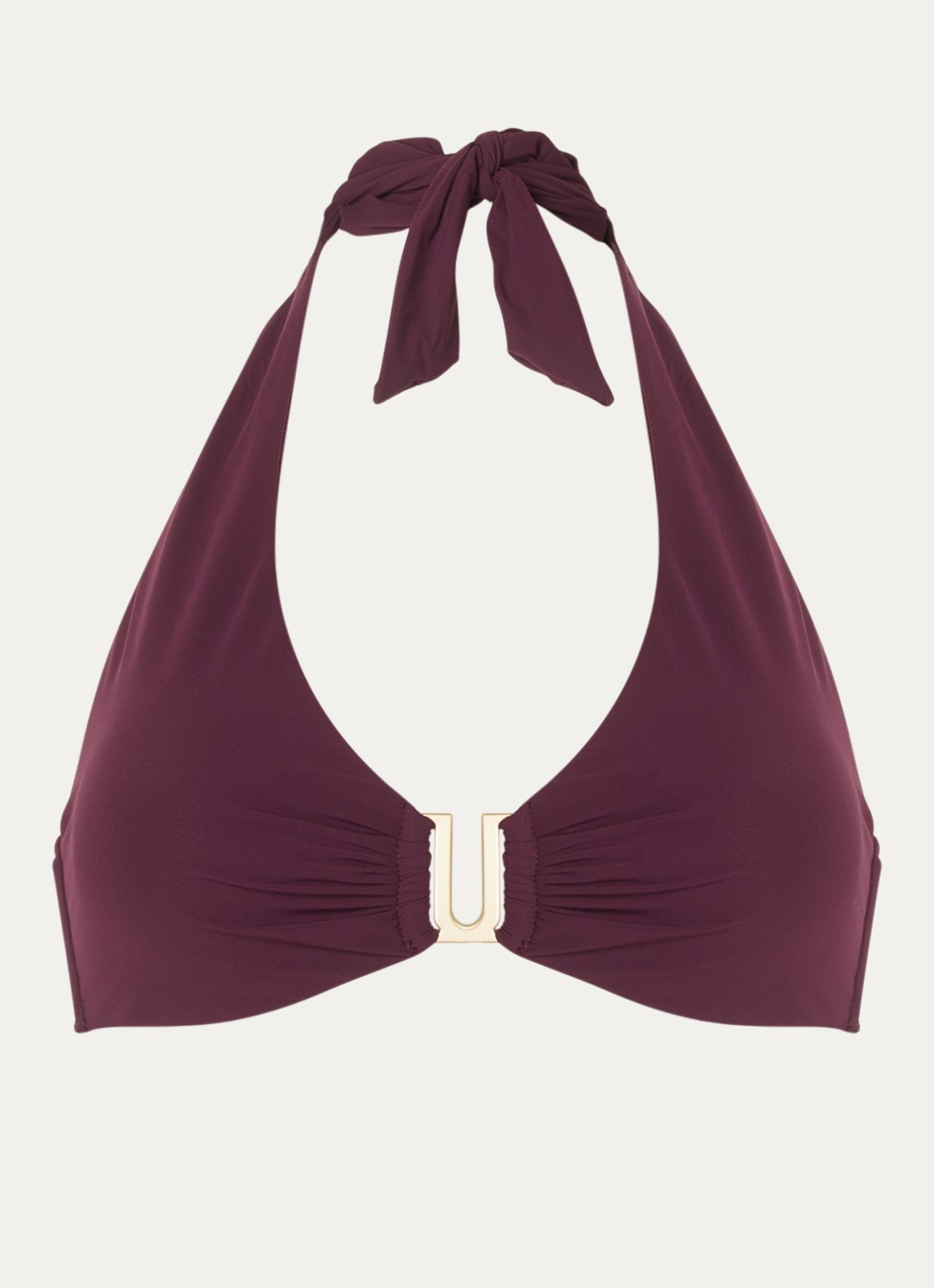 JETS Australia Jetset halter bikinitop met uitneembare vulling - voorkant 3 aubergine