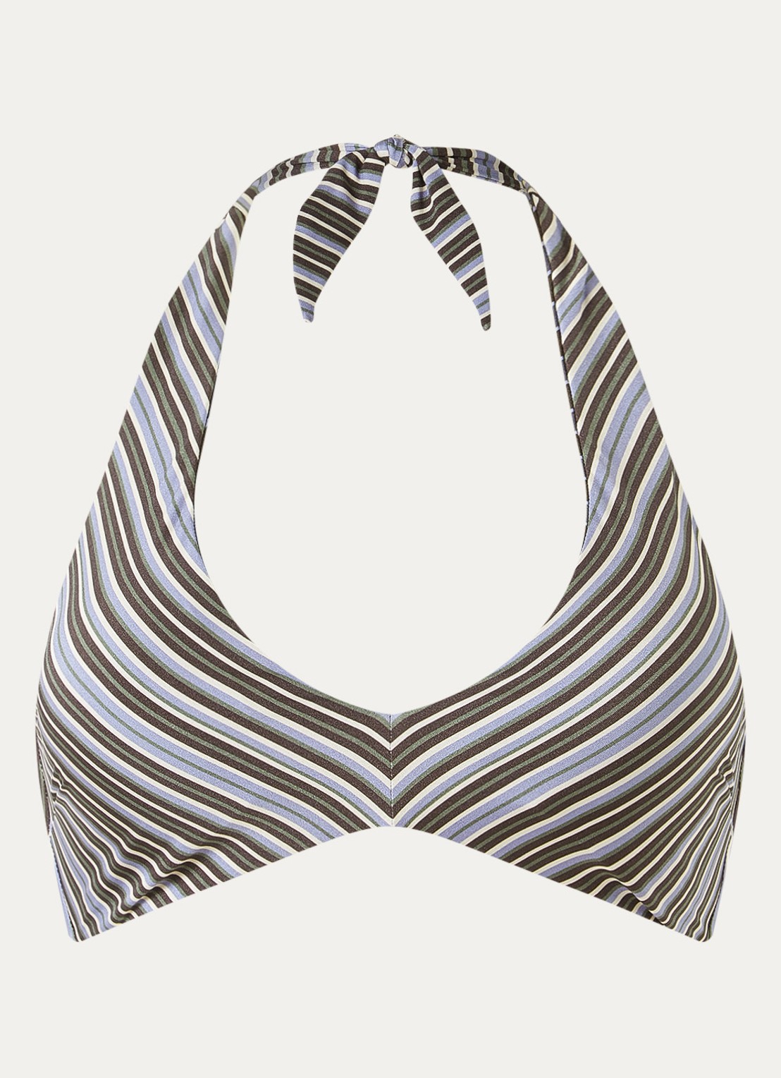 JETS Australia Laelia reversible halter bikinitop met streepprint - voorkant 2 grijs