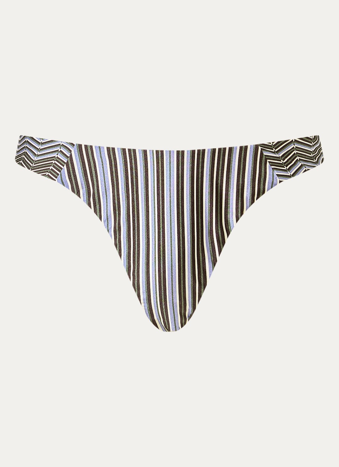 JETS Australia Laelia reversible tanga bikinislip met streepprint - voorkant 4 donkerbruin