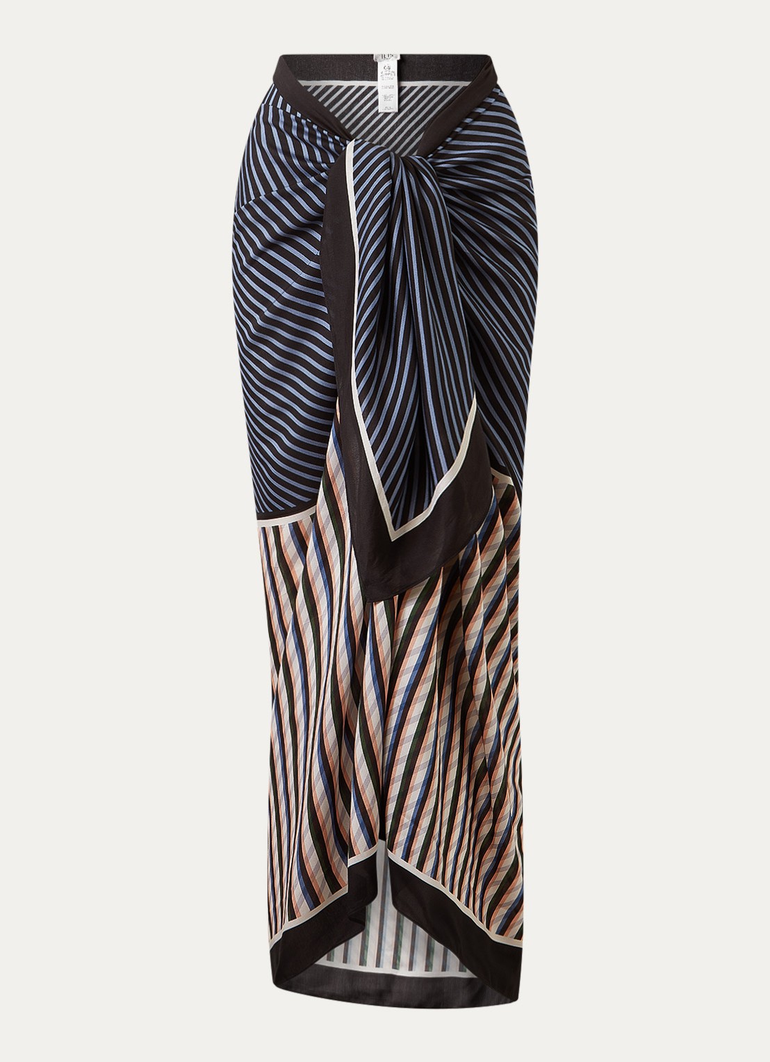 JETS Australia Laelia sarong in zijdeblend met streepprint 185 x 125 cm - voorkant 2 multicolor