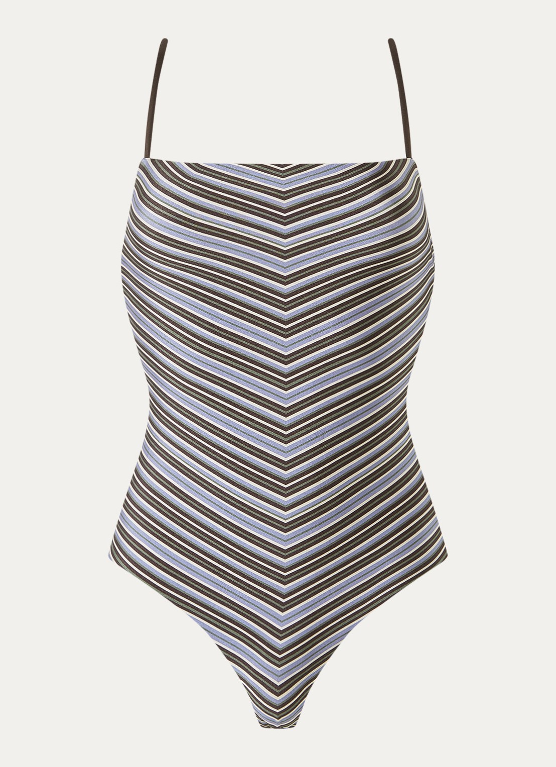 JETS Australia Reversible badpak met streepprint - voorkant 2 staalblauw