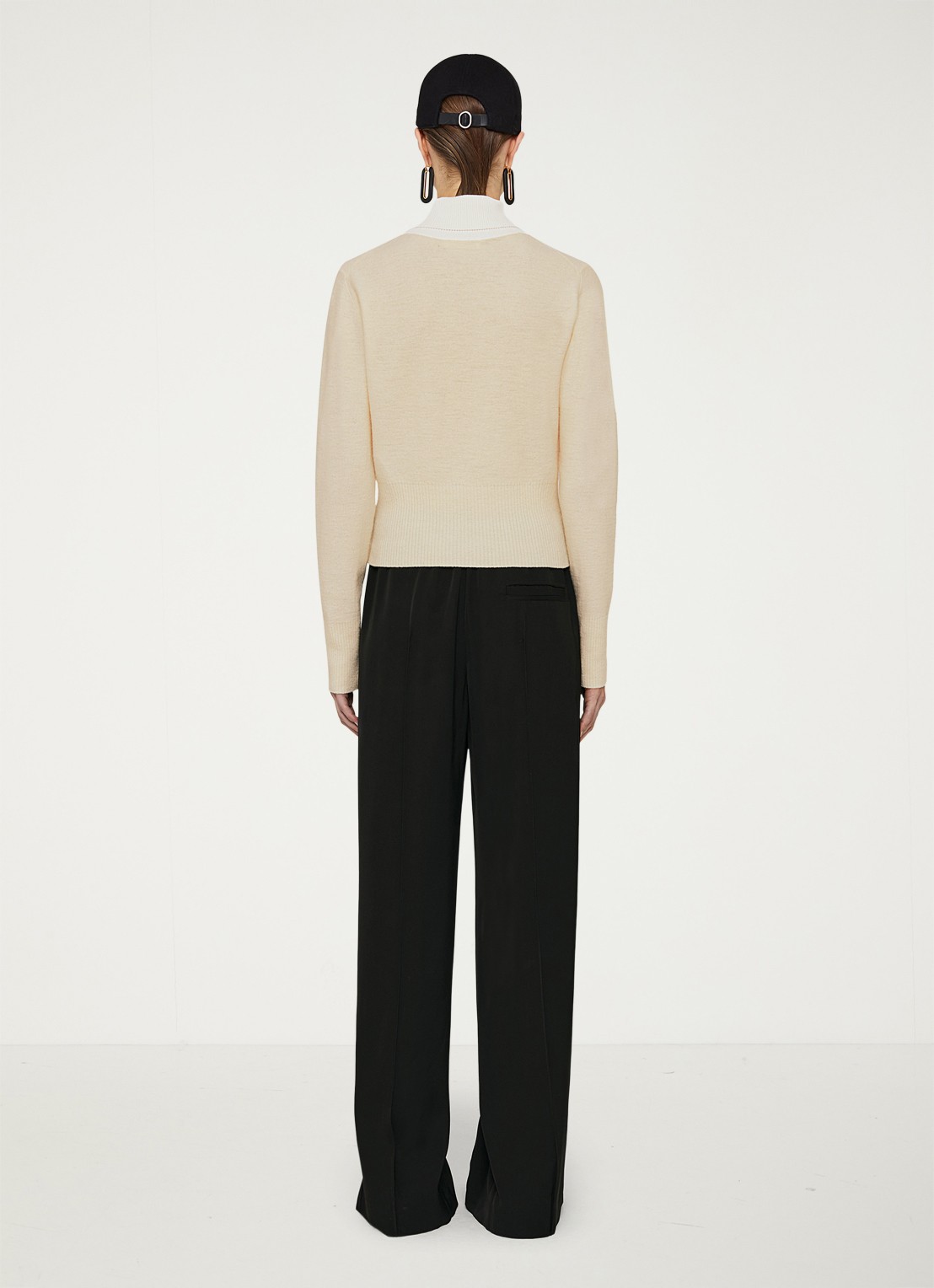 Jil Sander Fijngebreide trui in wolblend - achterkant 6 lichtgeel
