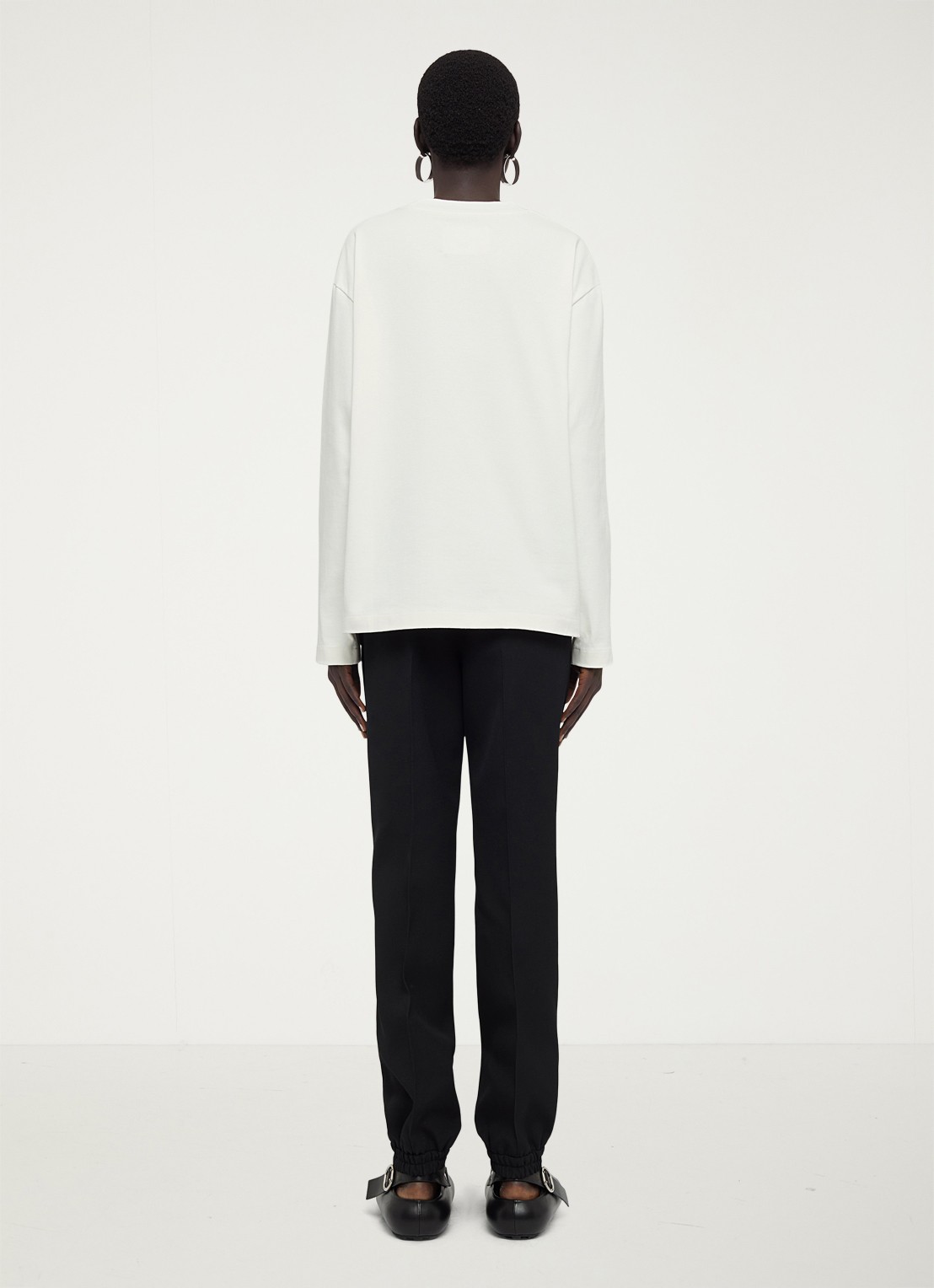 Jil Sander Longsleeve met logo - achterkant 7 wit